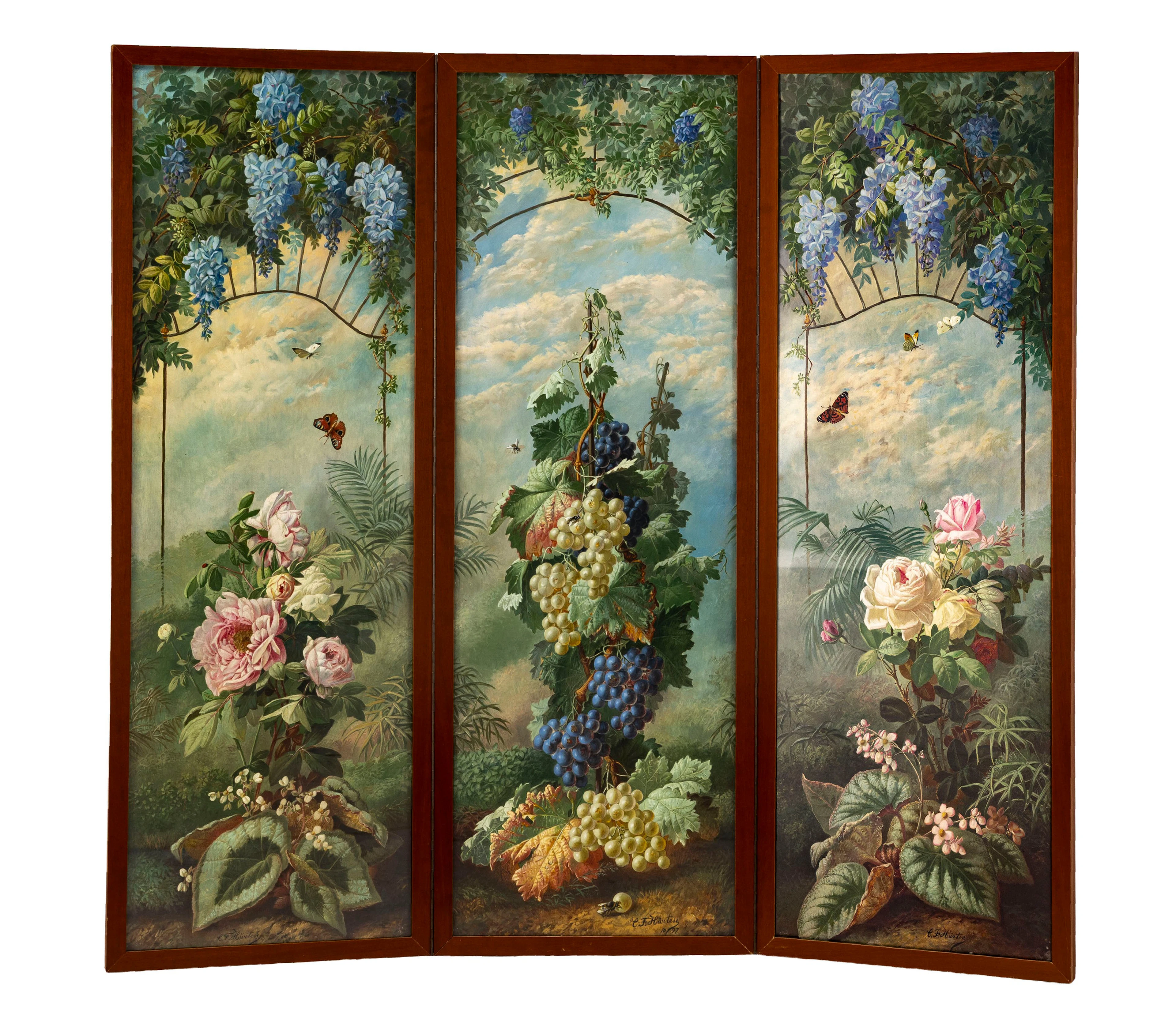 Karl Ferdinand Hürten (1818-1901), Nature morte aux fleurs, fruits