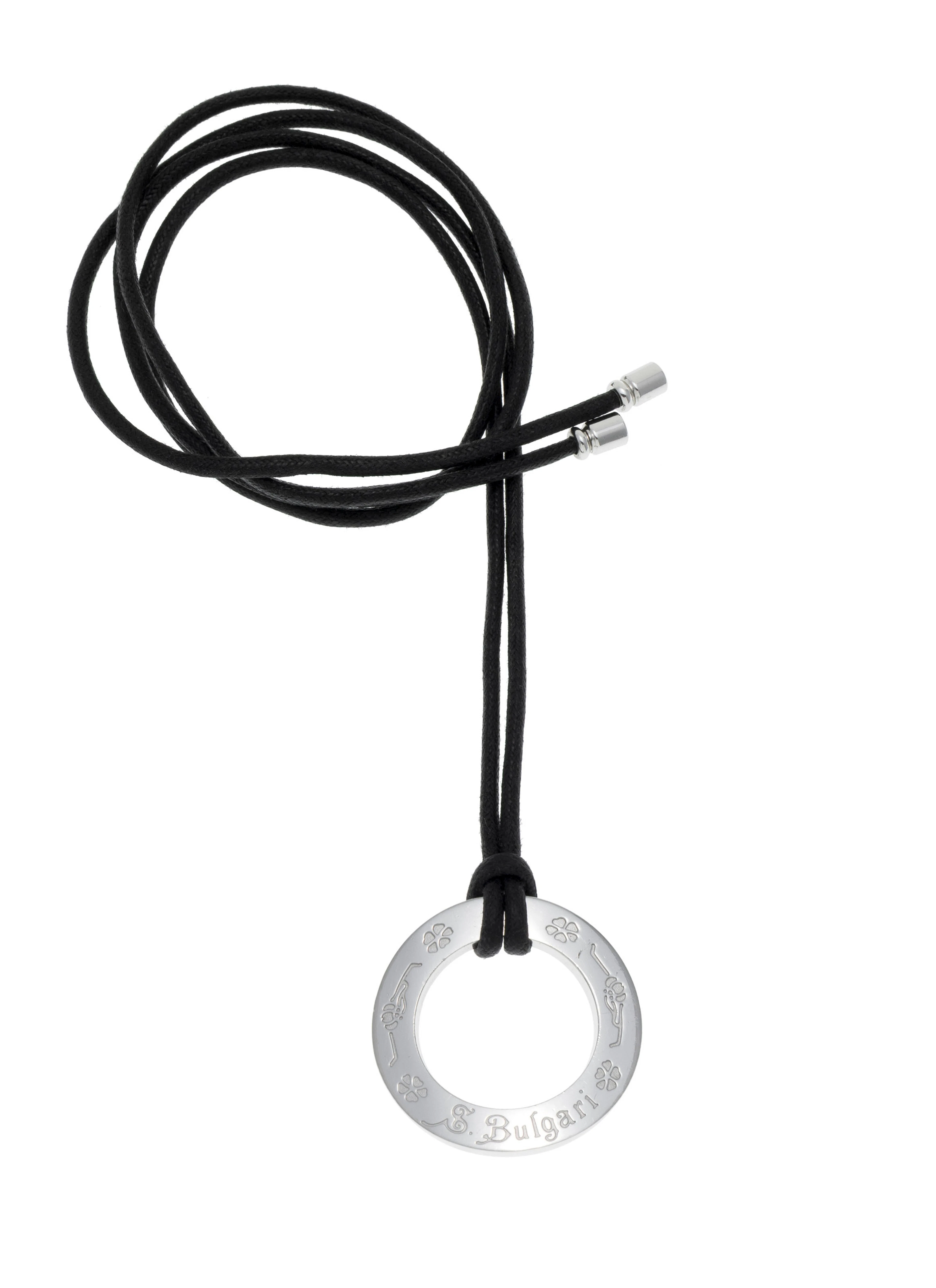 Bulgari, Save the Children , pendentif circulaire argent à motifs