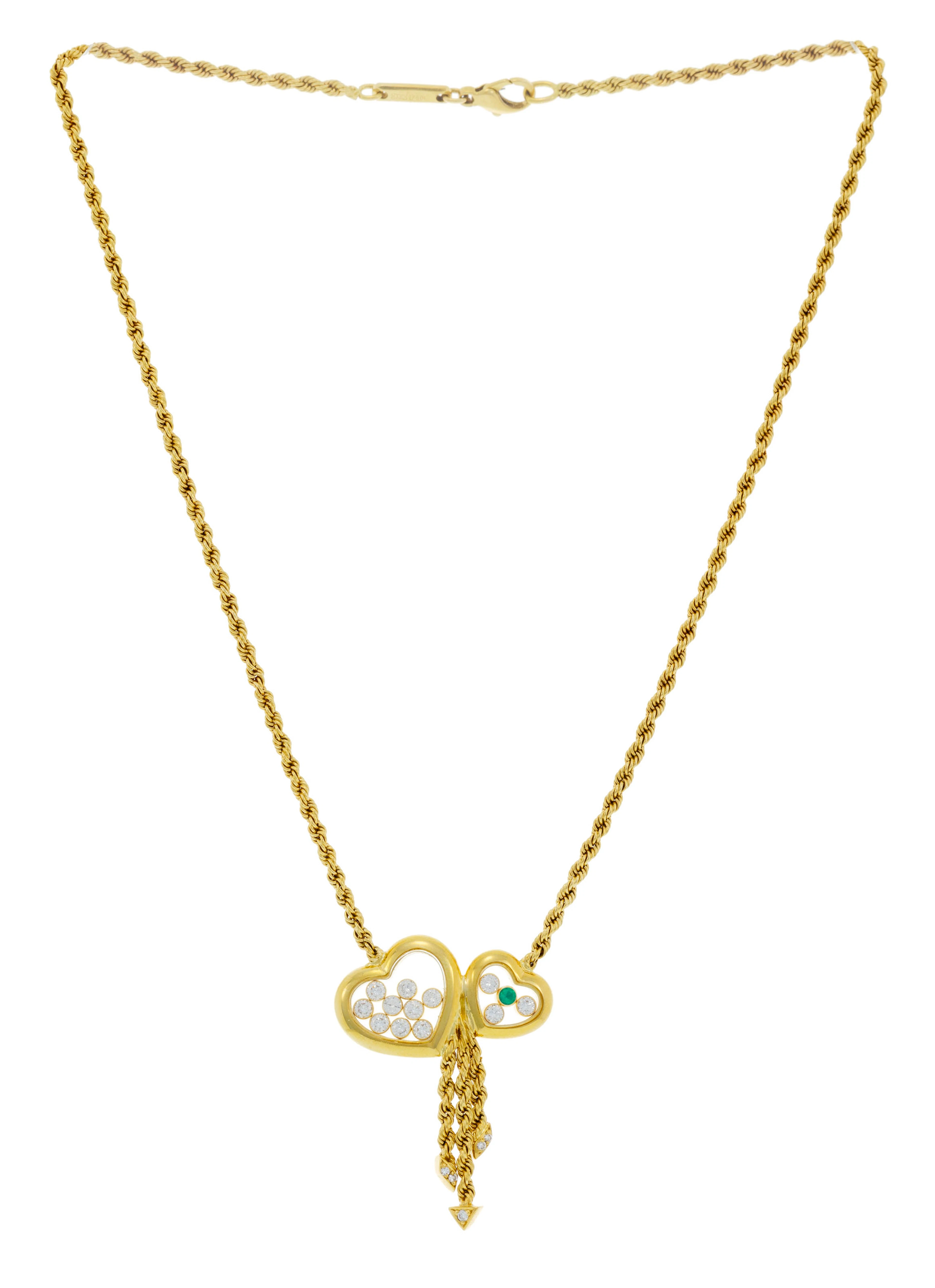 Chopard, Happy Diamonds, collier or 750 à maille torsadée retenant