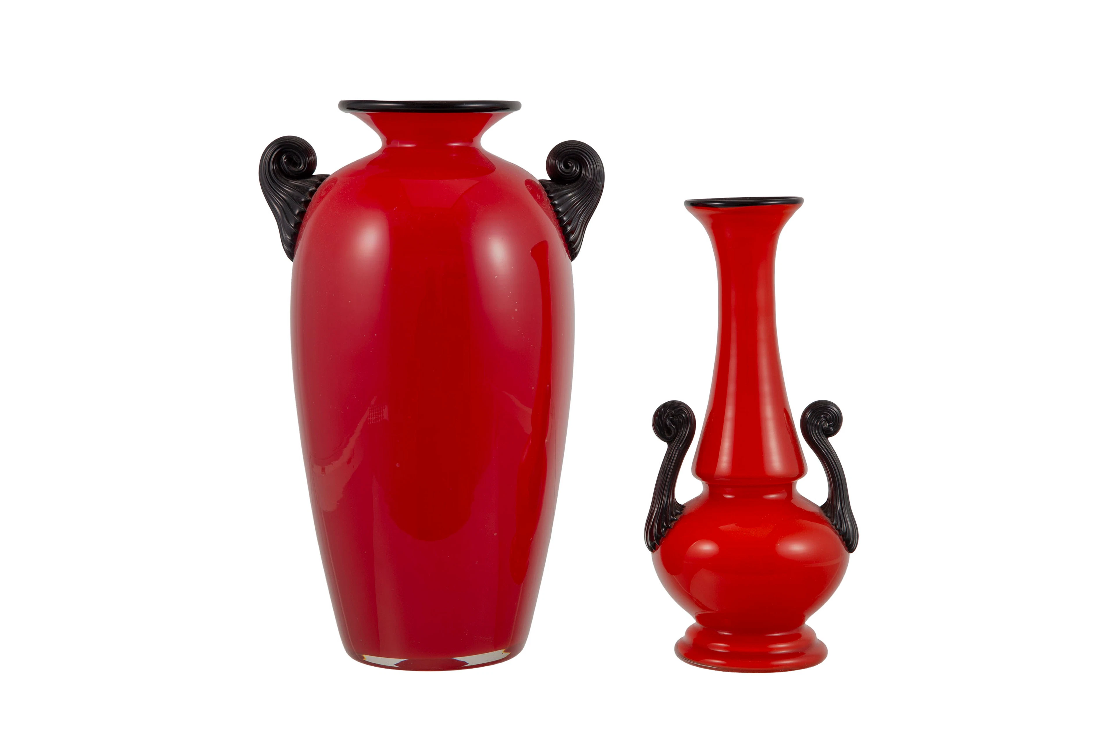 Michael Powolny (1871-1954) pour Loetz. Ensemble de 2 vases en verre