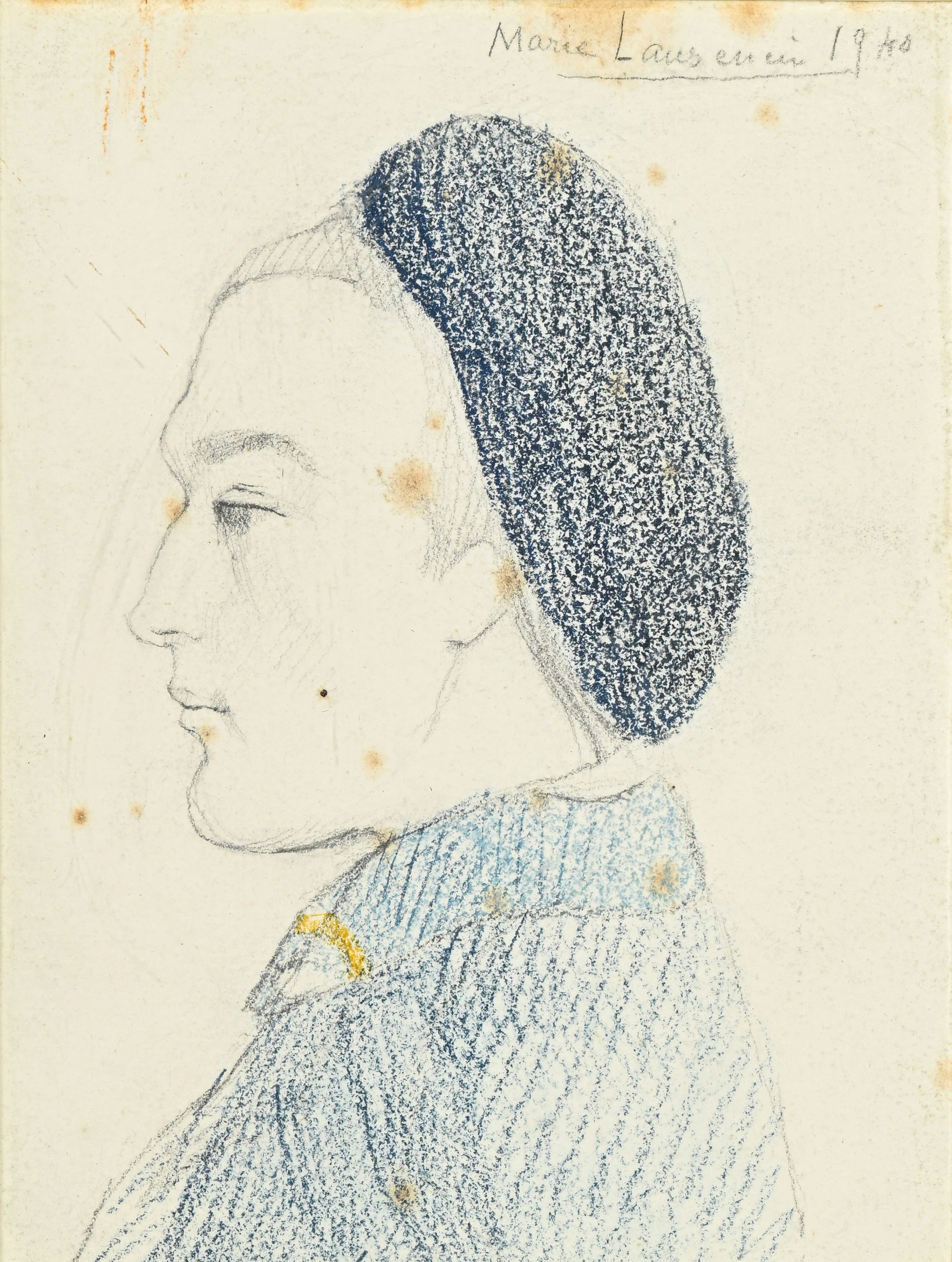 Marie Laurencin (1883-1956), Portrait de femme, 1940, crayon de graphite