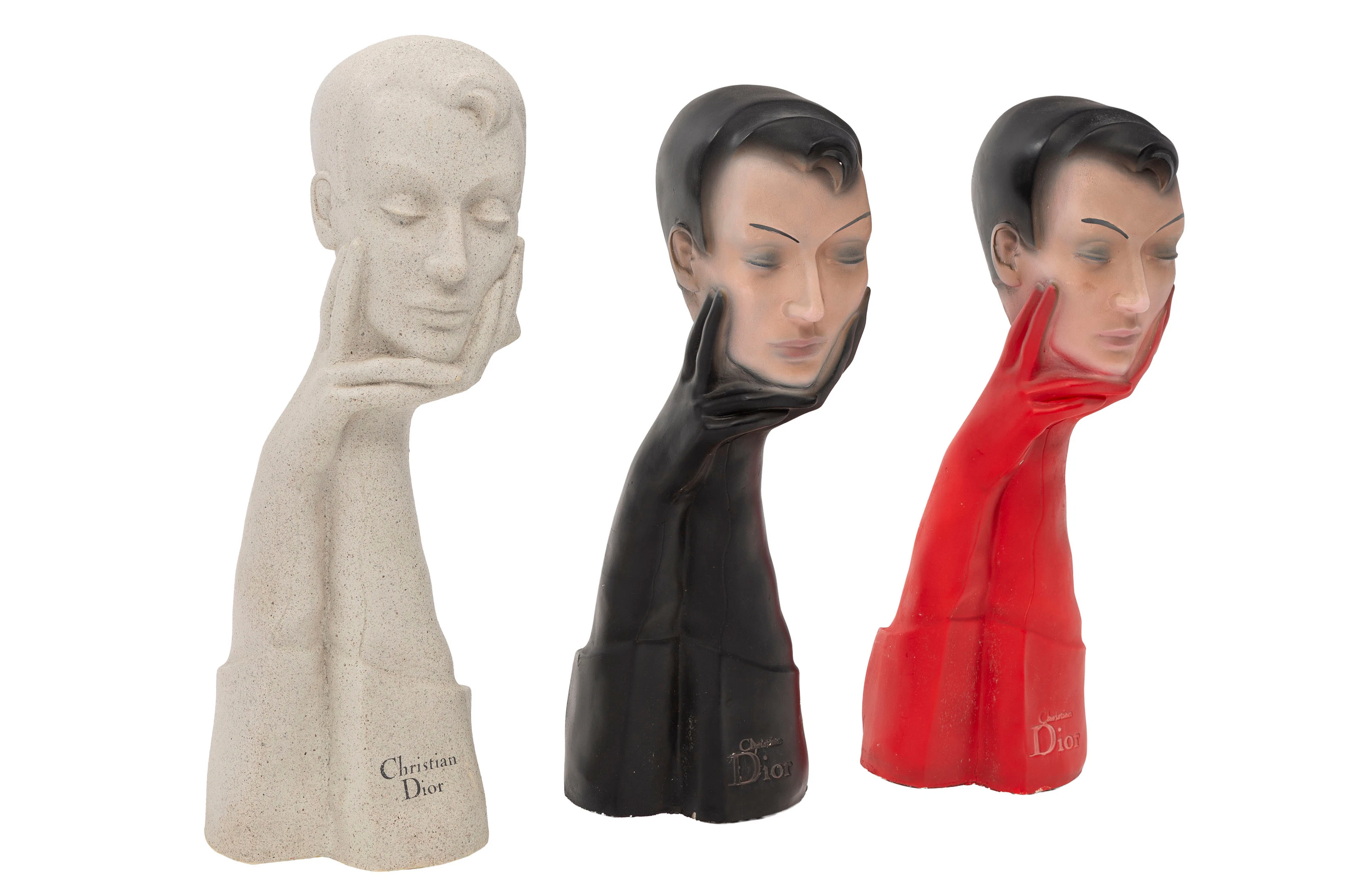 Christian Dior, 3 sculptures publicitaires Femme Gantée, France années