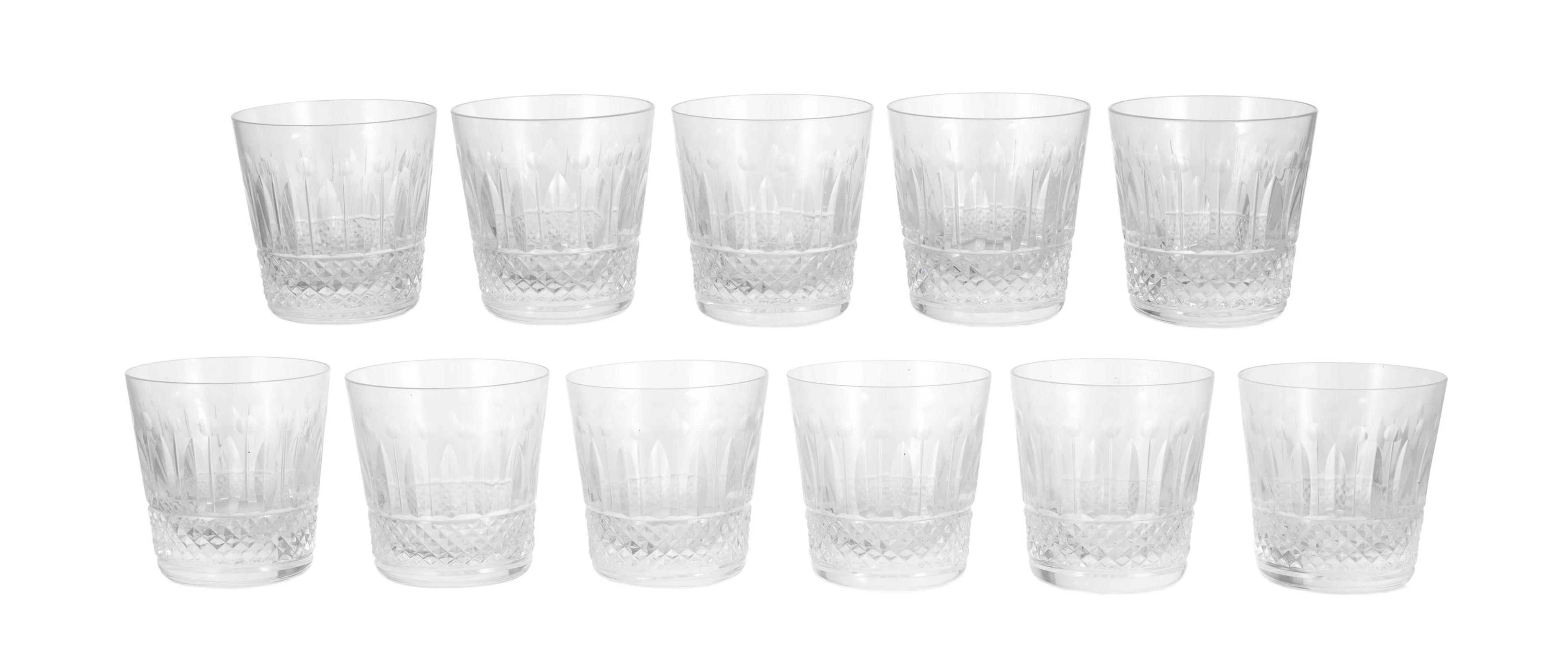 Saint-Louis. Suite de 11 verres à whisky en cristal, modèle Tommy, h. 8,5 cm