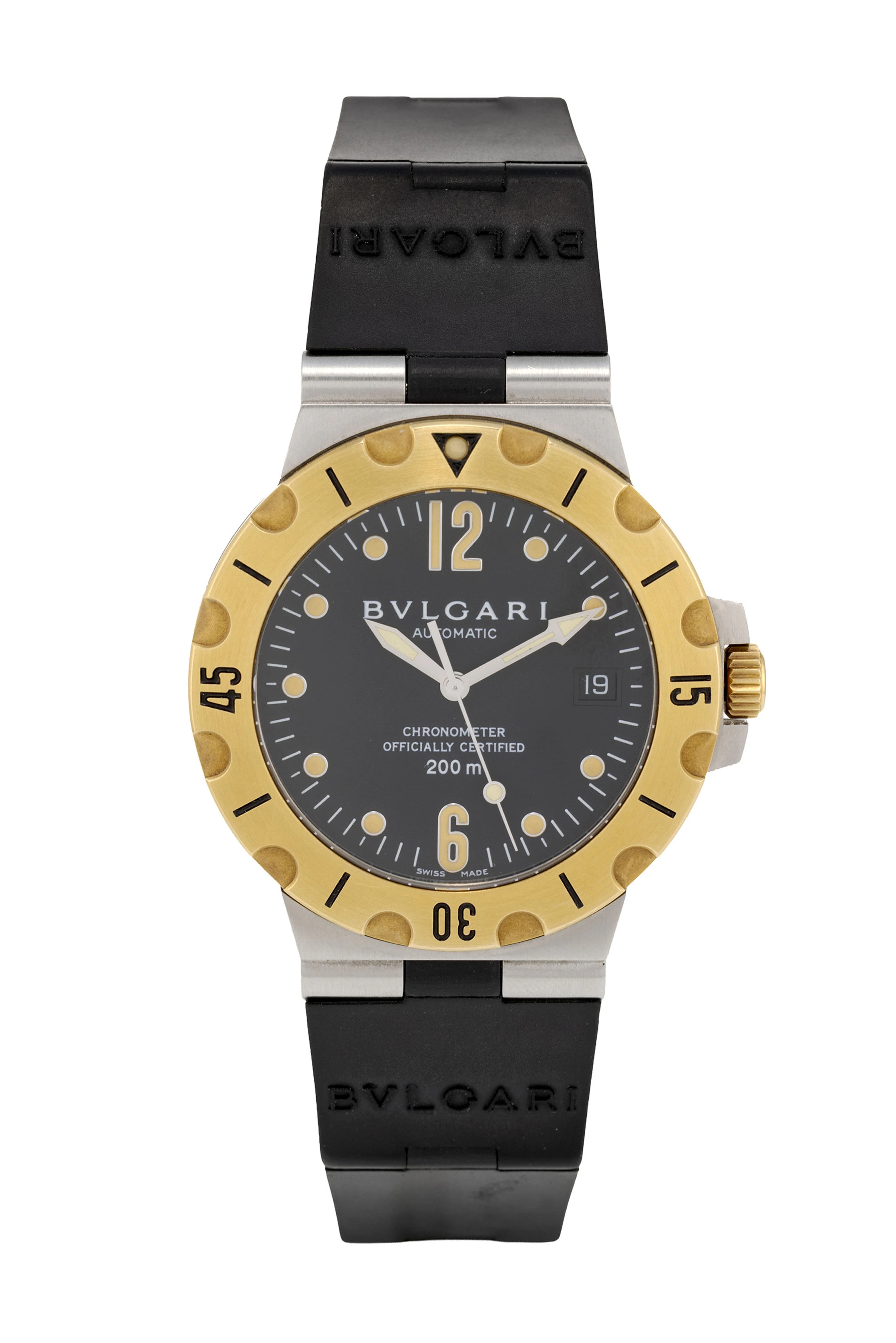 Bulgari, Diagono, réf. SD 38 SG, montre en acier et or avec indication