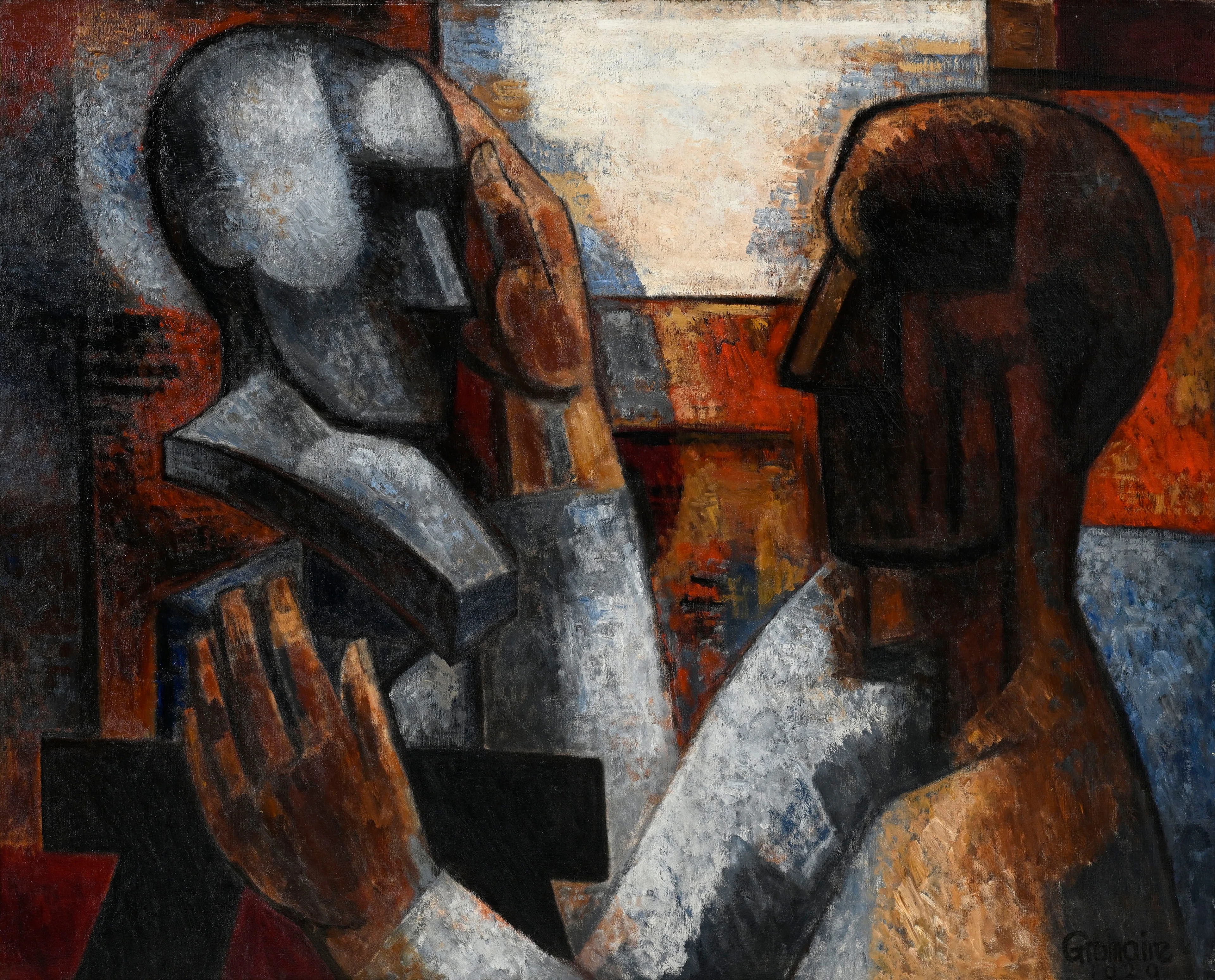 Marcel Gromaire (1892-1971), "Le sculpteur et le buste", 1929, huile