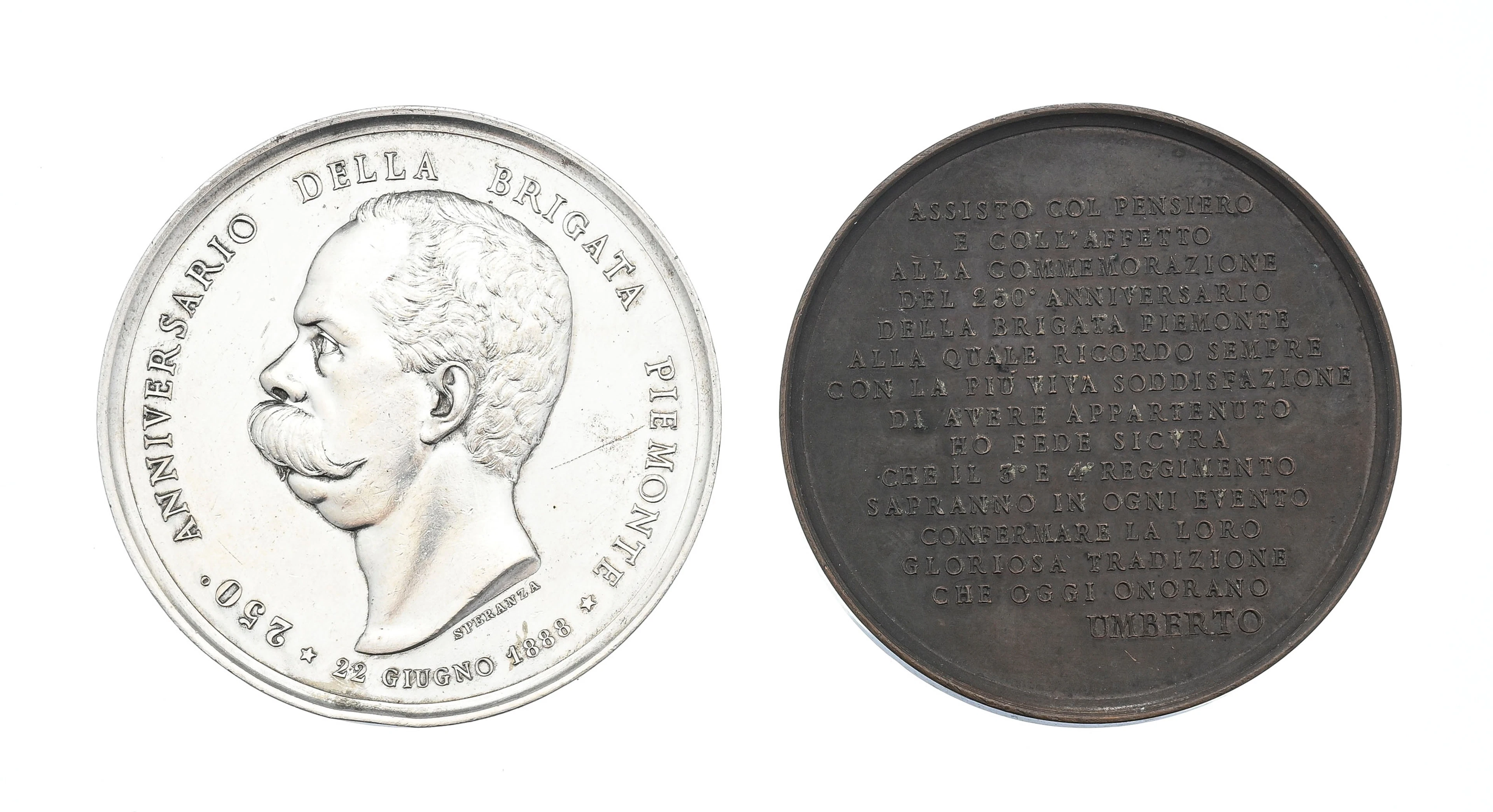 Royaume d'Italie, Humbert Ier (1878-1900), 2 médailles commémoratives