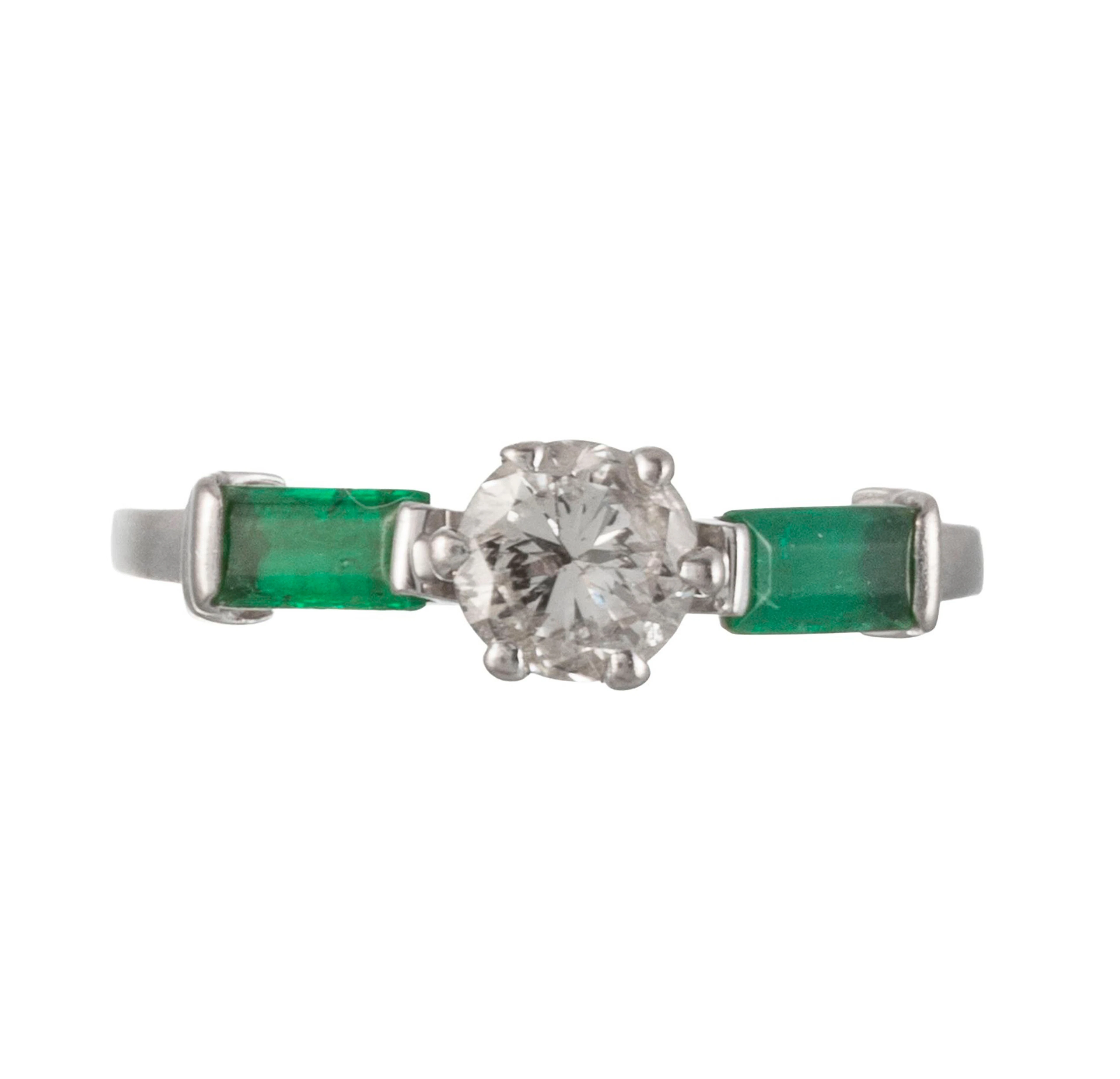 Bucherer, bague en or gris 750 sertie d'un diamant taille brillant