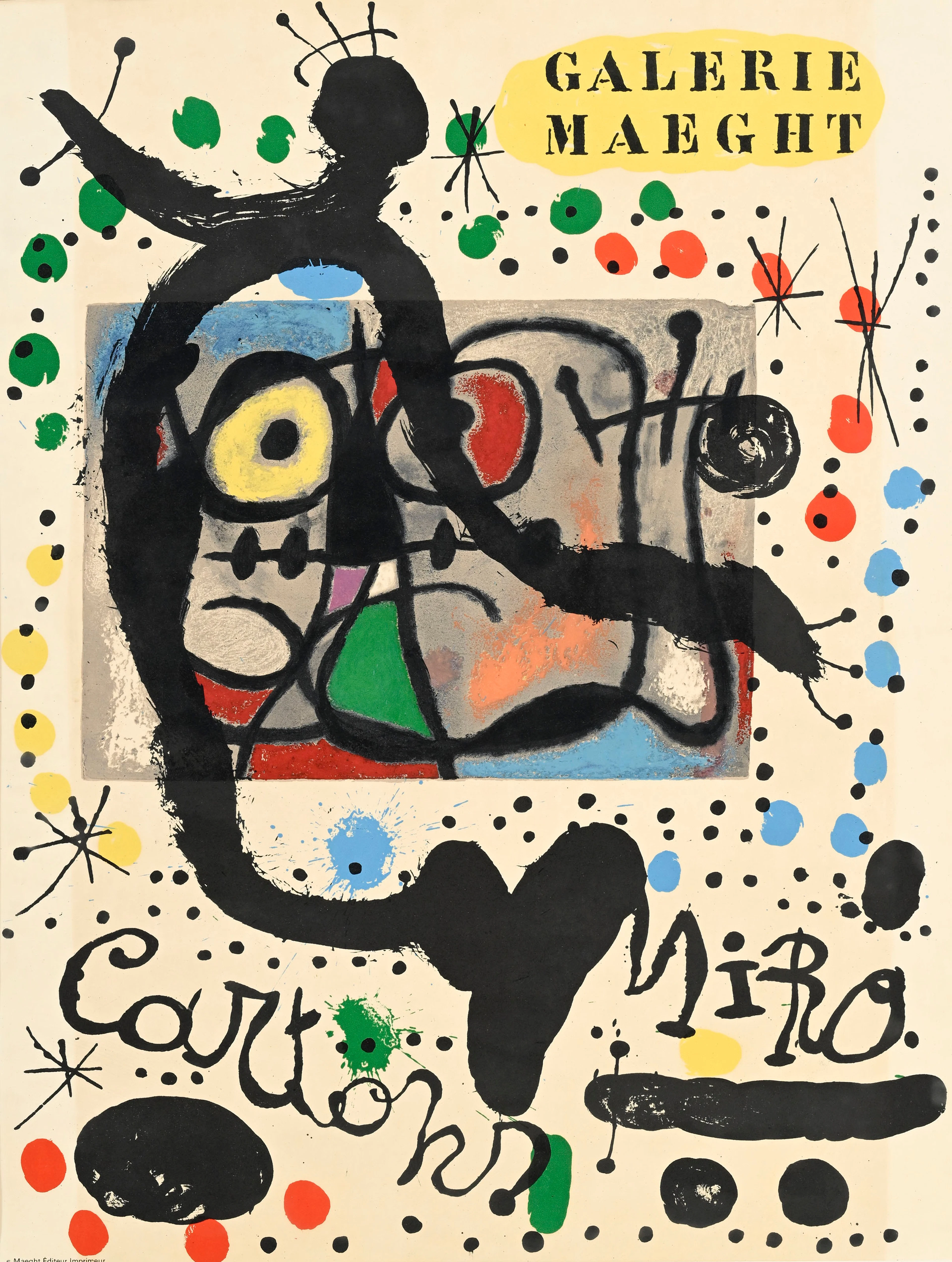 Joan Miró (1893-1983), d'après, "Cartons", Ed. Maeght, 1965, affiche