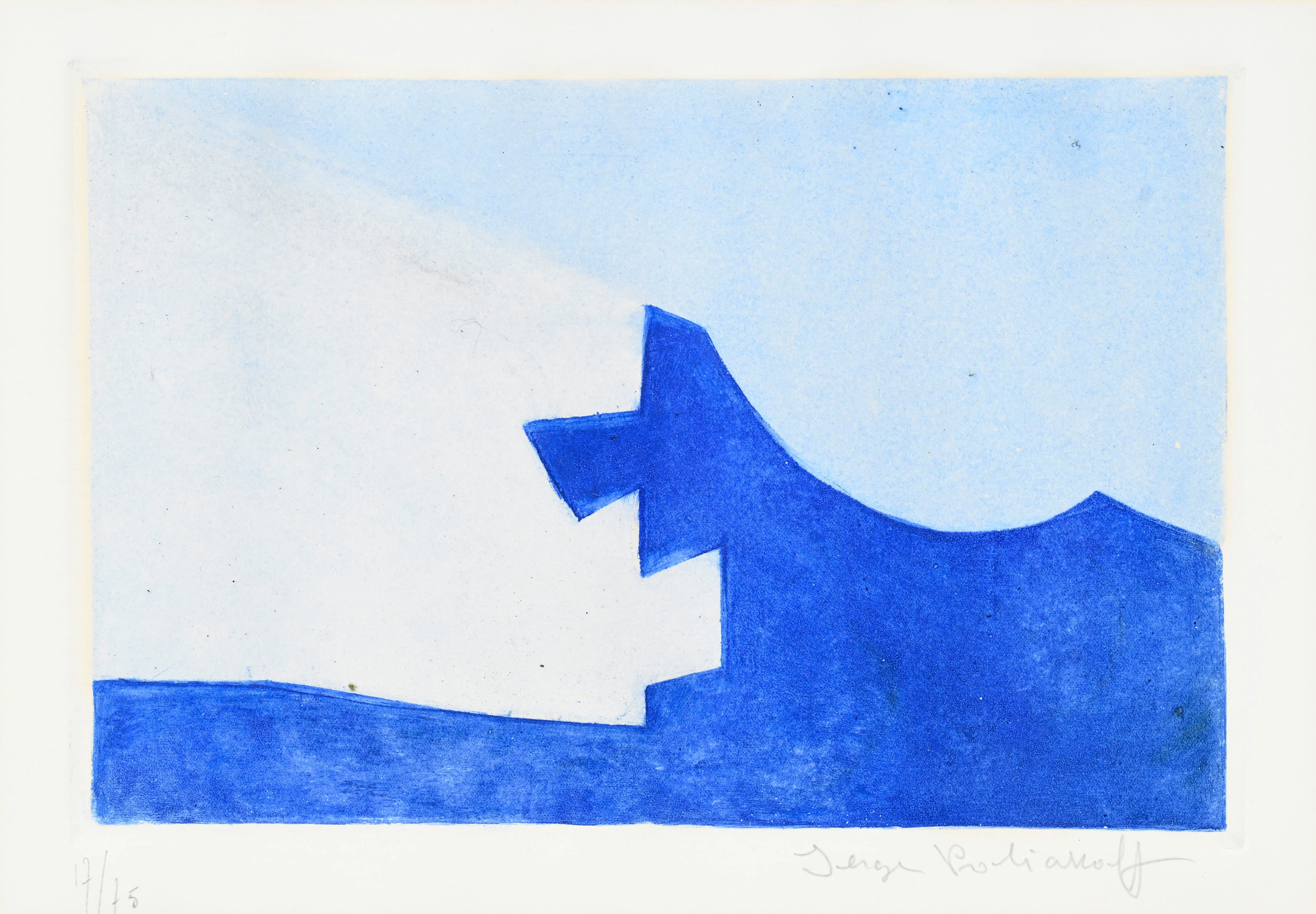 Serge Poliakoff (1900-1969), d'après, "Composition bleue", 1969, gravure