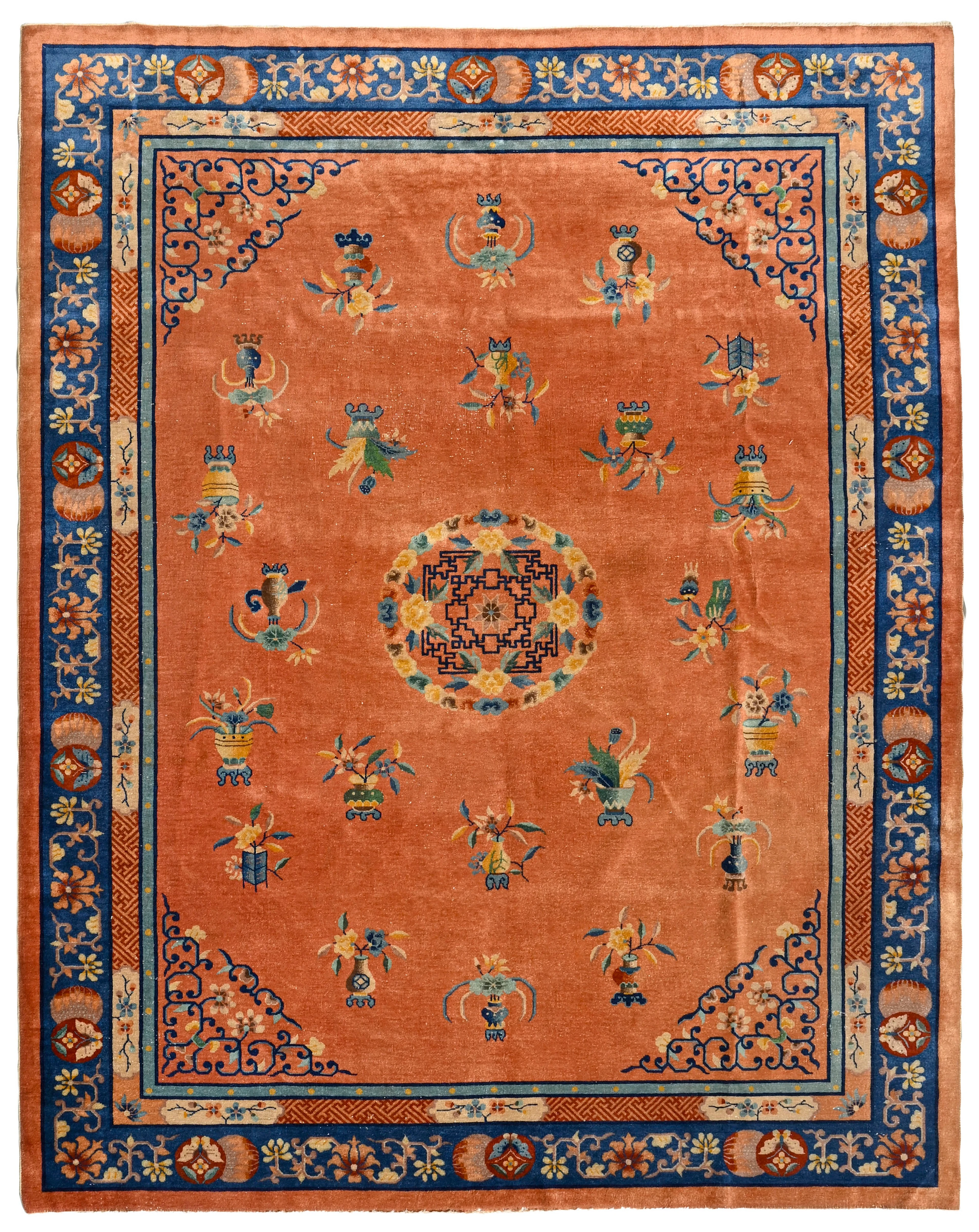Tapis Pao Tao, Chine, 2ème moitié du XXe s., à médaillon central sur