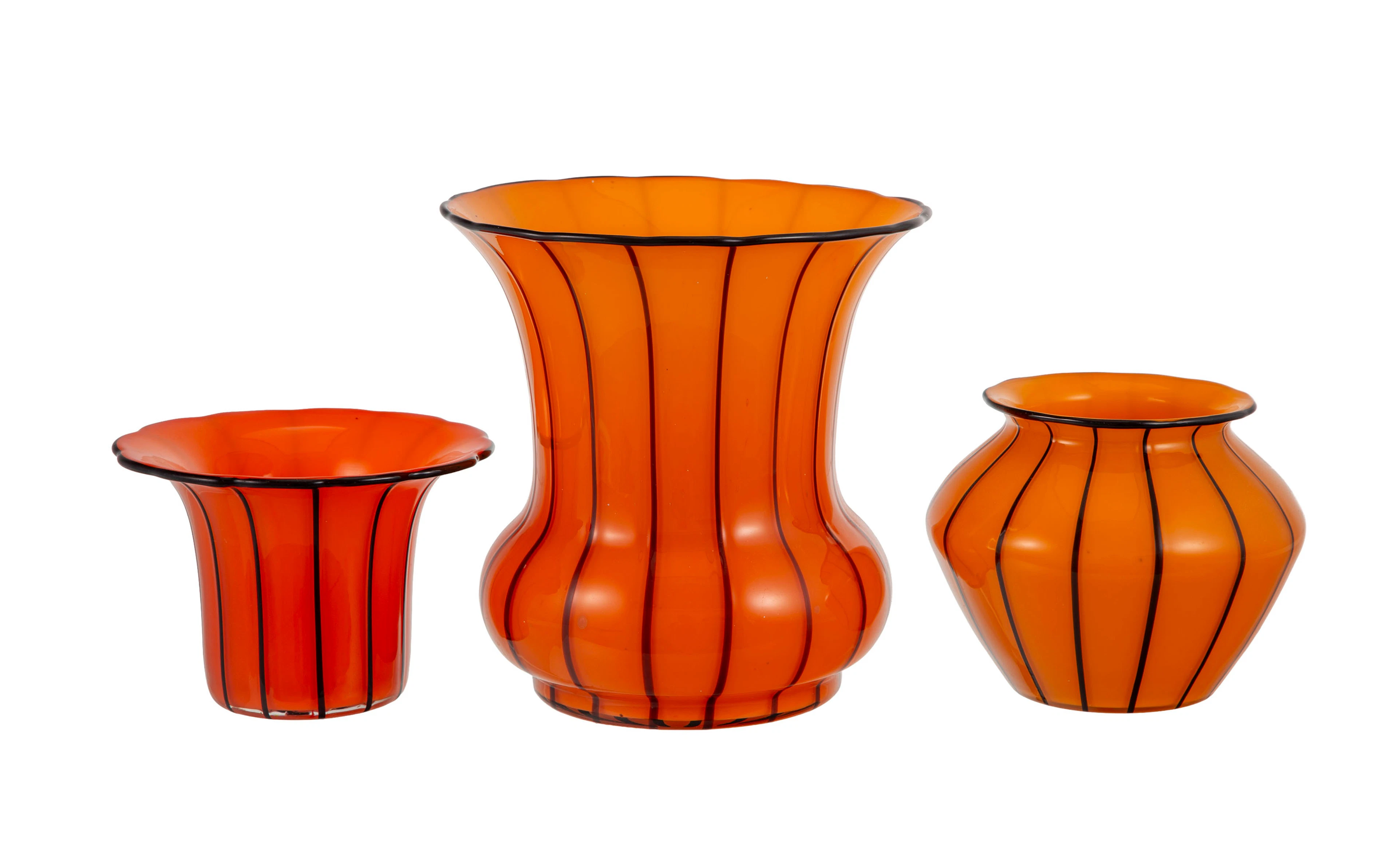 Michael Powolny (1871-1954) pour Loetz. Ensemble de 3 vases en verre