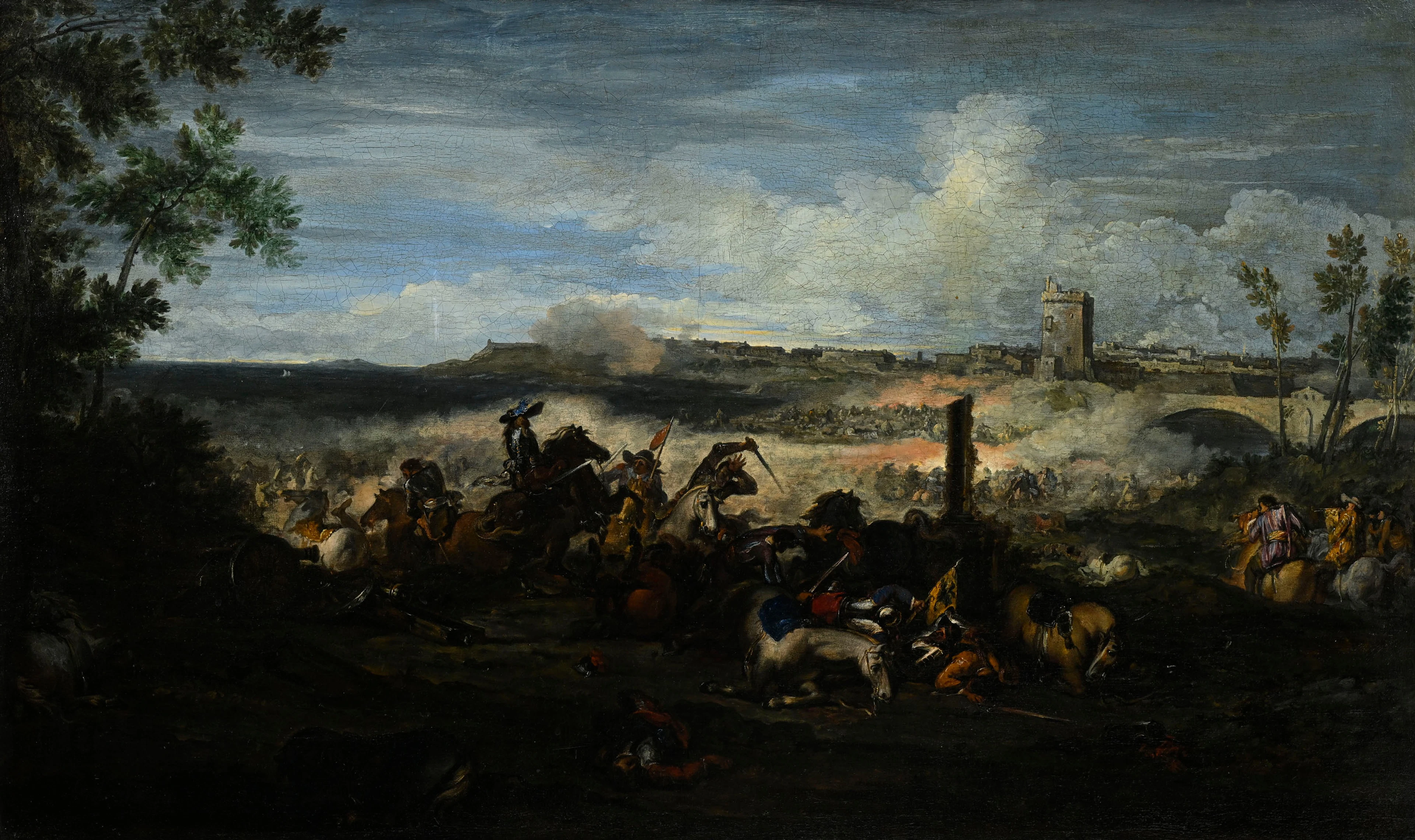 Filippo Napoletano (c.1589-1629), cercle de, Scène de bataille, huile