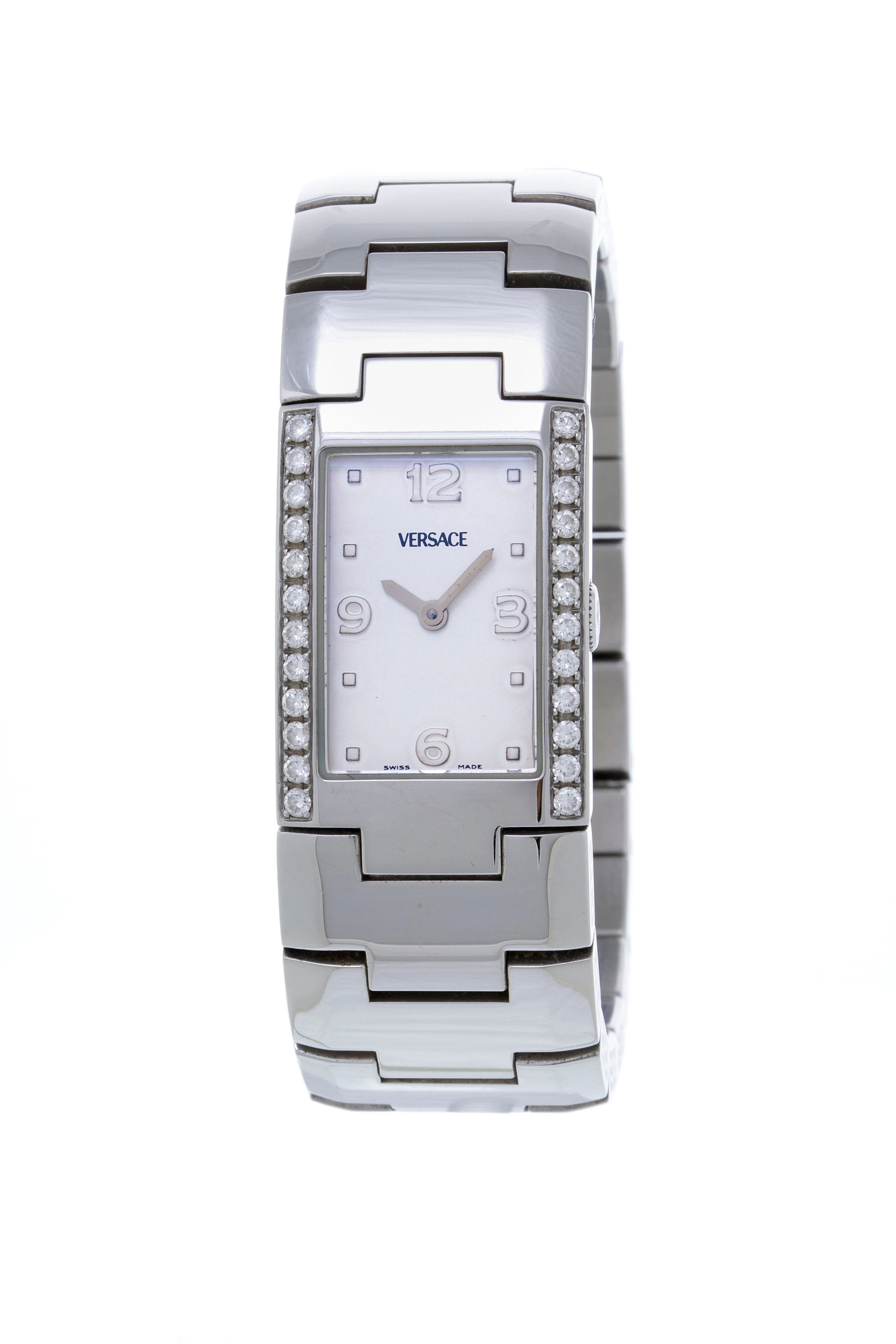 Versace, montre-bracelet en acier sertie de diamants Mouvement: cal.
