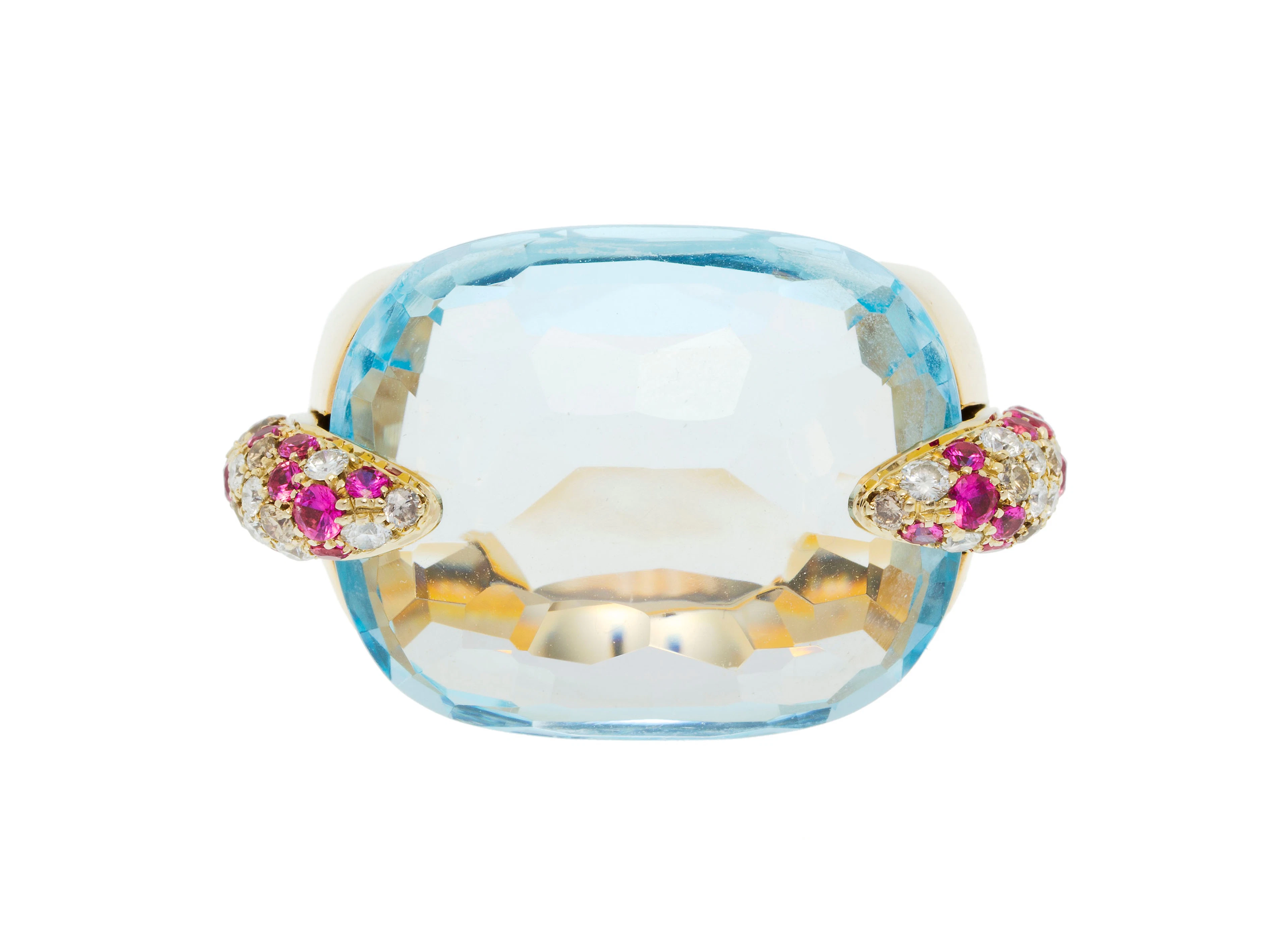 Pomellato, Pin-up, bague or 750 sertie d'une aigue-marine facettée