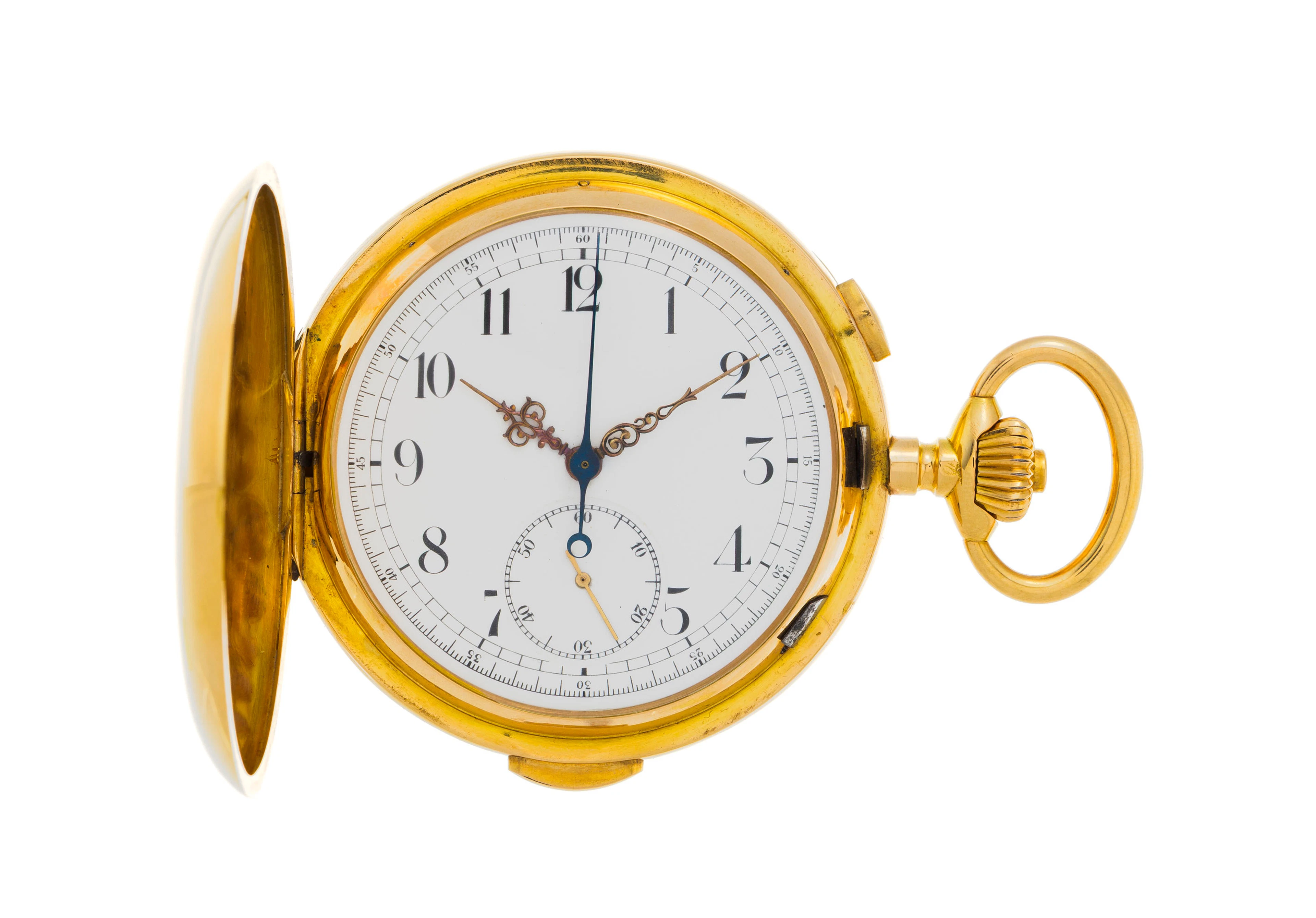 Invicta, montre de poche savonnette chronographe en or 750 à répétition