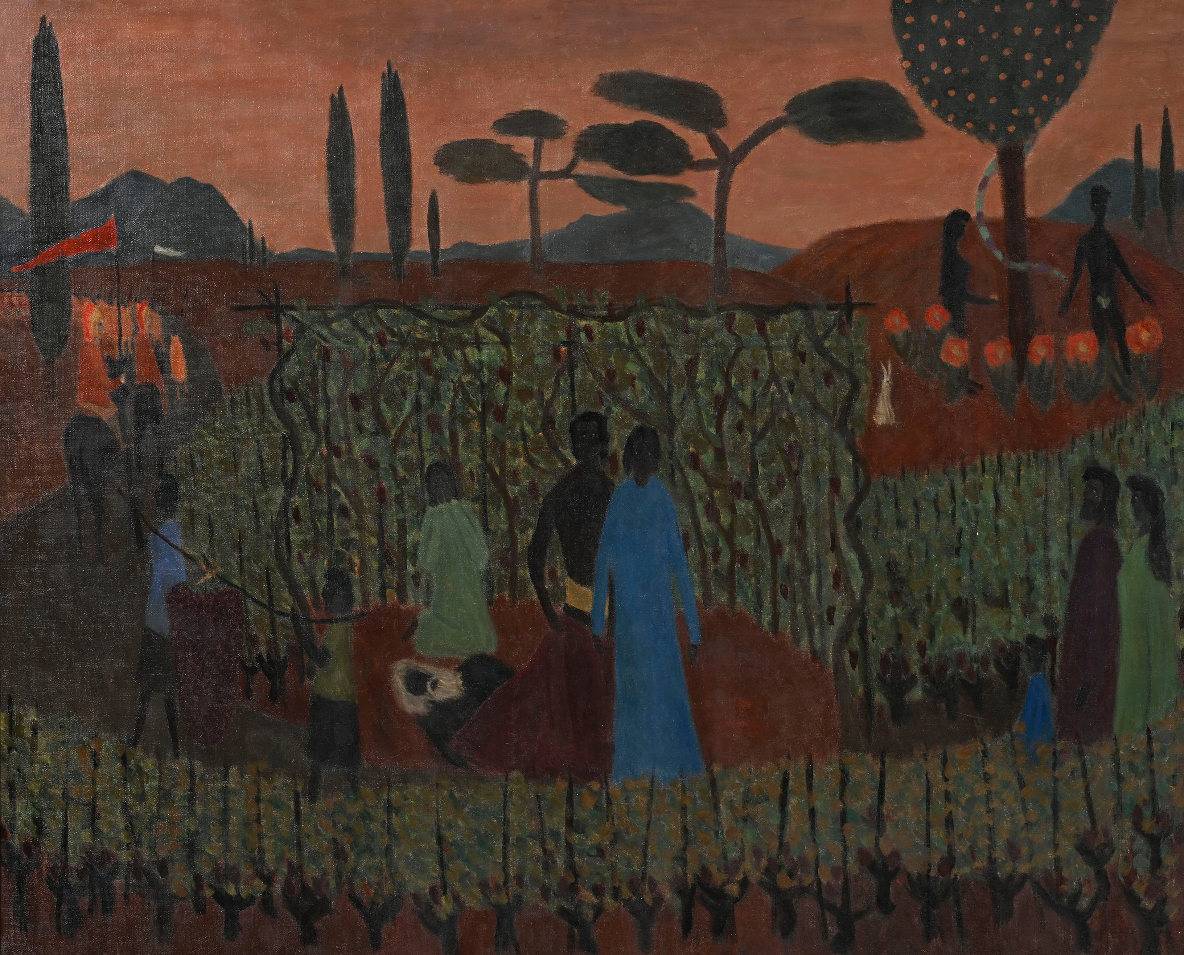 Henry Roulet (1915-1995), "Ivresse de Noé", 1973, huile sur toile
