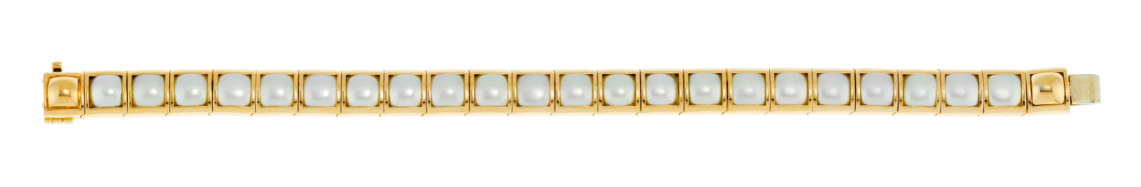 Louis Golay, bracelet or rose 750 composé d'une succession d'éléments