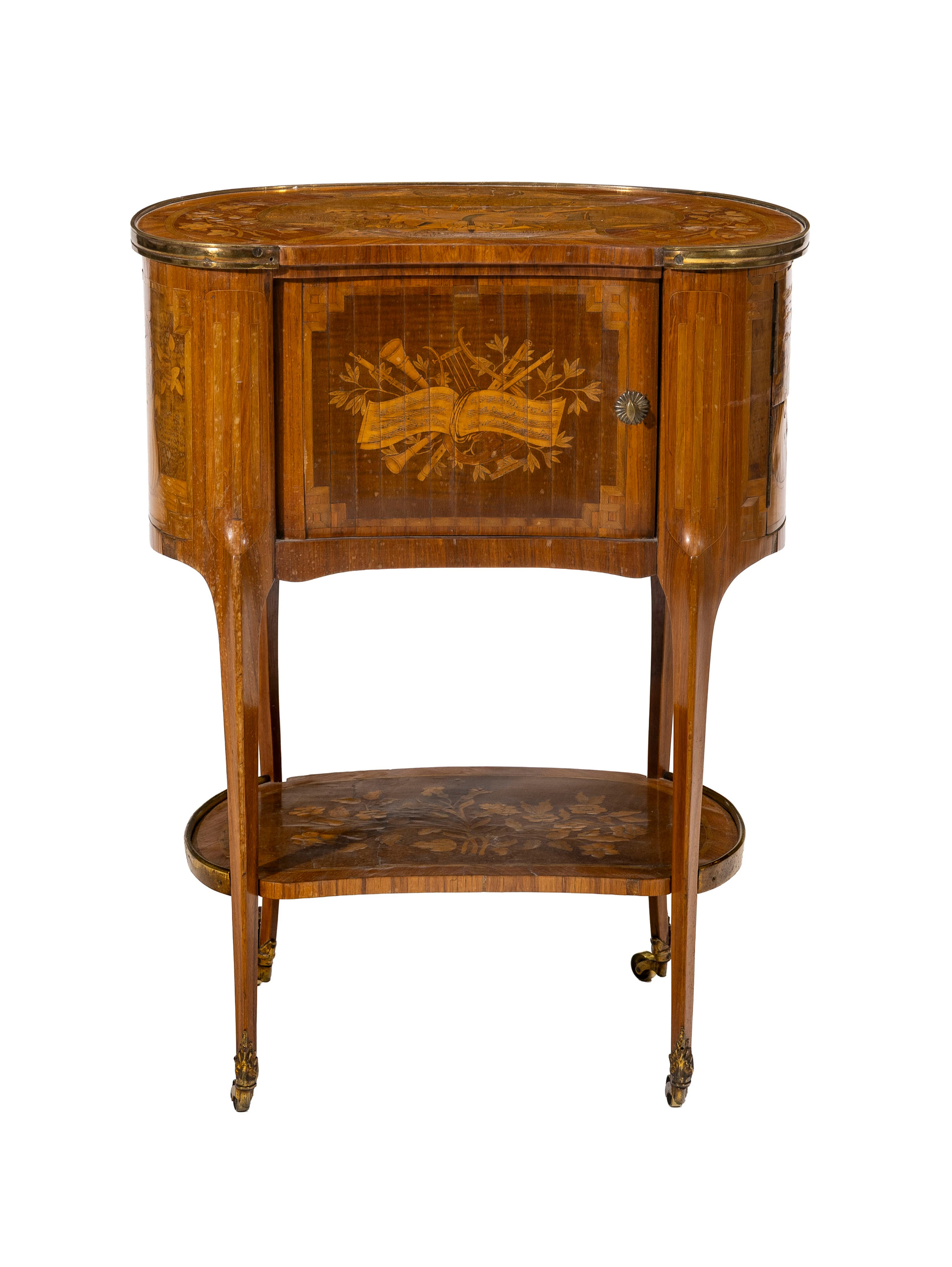 Table de salon d'époque Louis XV estampillée F.BAYER en placage de