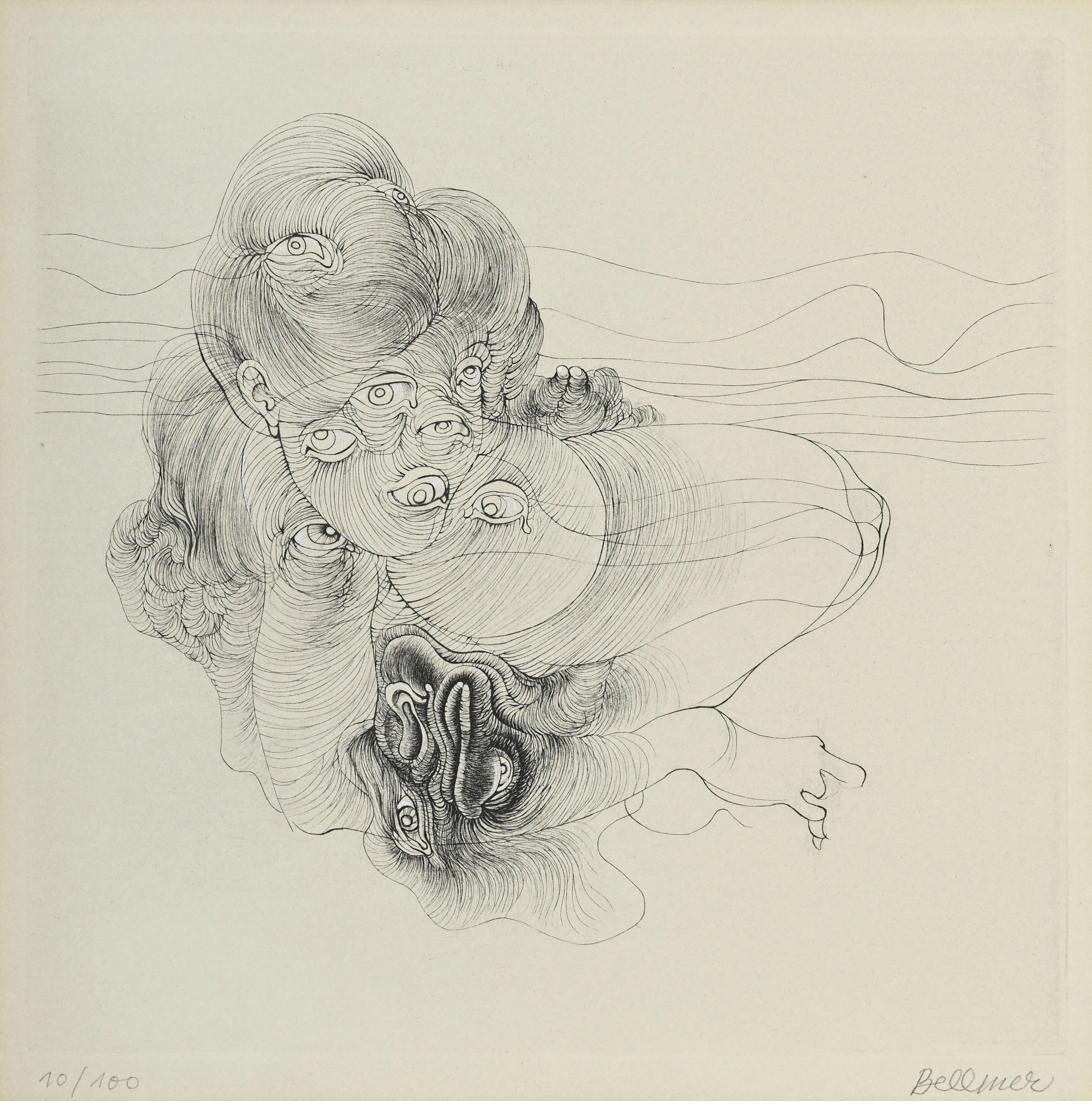 Hans Bellmer (1902-1975), "Les Yeux", eau-forte, signée et numérotée