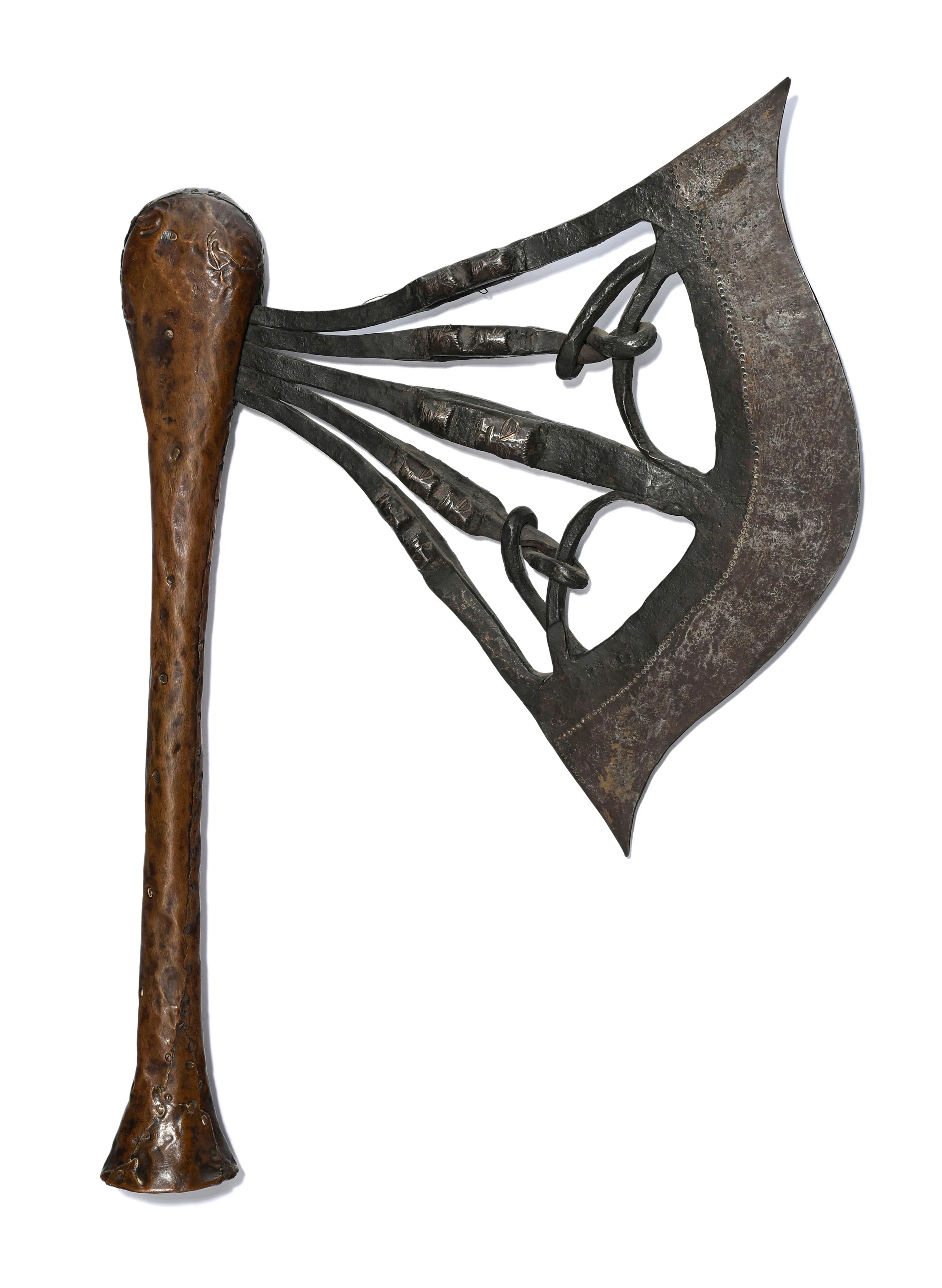 Hache cérémonielle ou d'apparat kilonda Songyé/Nsapo, lame en fer