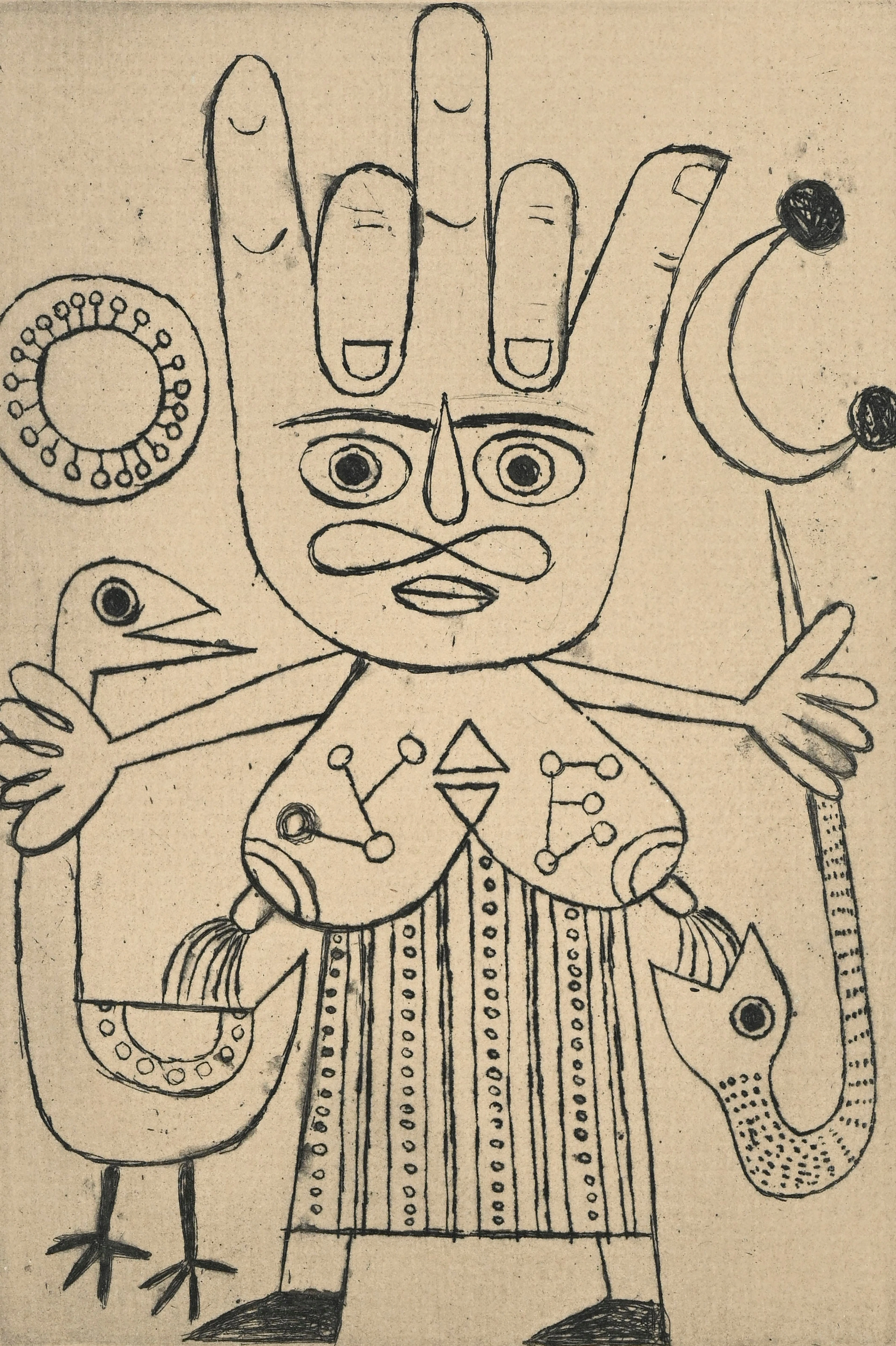 Victor Brauner (1903-1966), d'après, Raziel, 1949, gravure signée