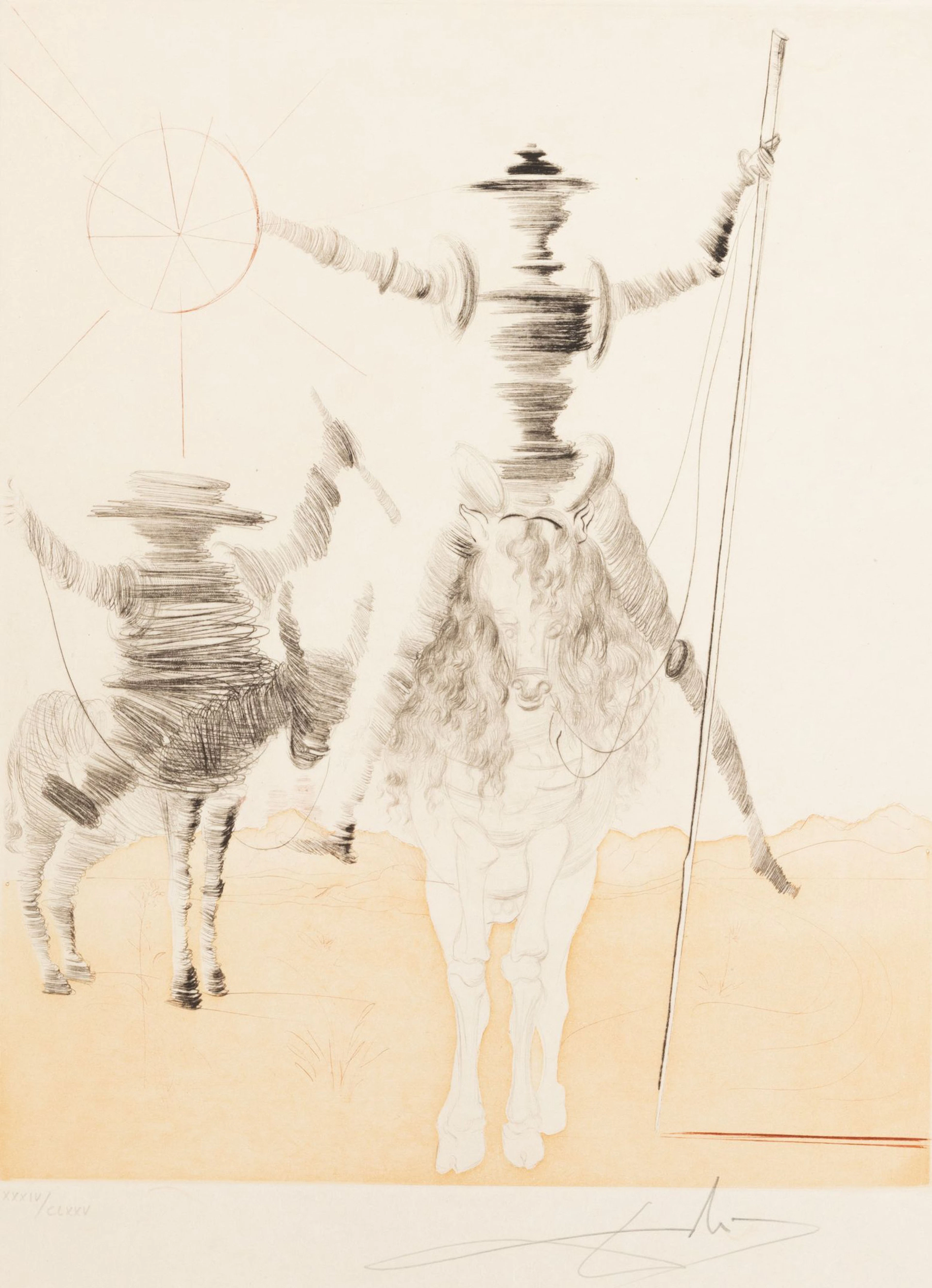 Salvador Dali (1904-1989), "Don Quichotte et Sancho Pança", 1980