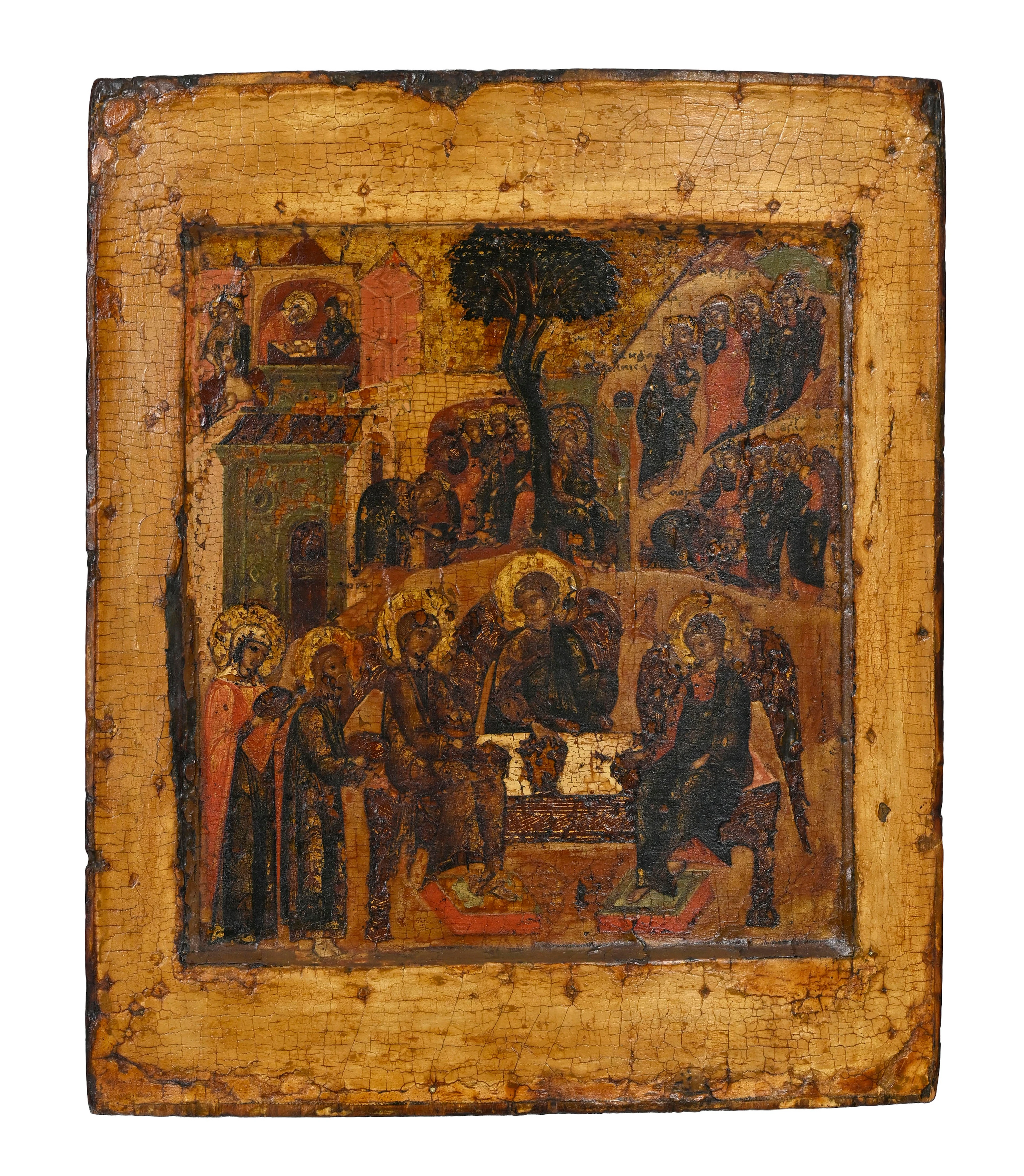 Ancien testament, la sainte trinité, icône sur panneau, Russie XVIIe