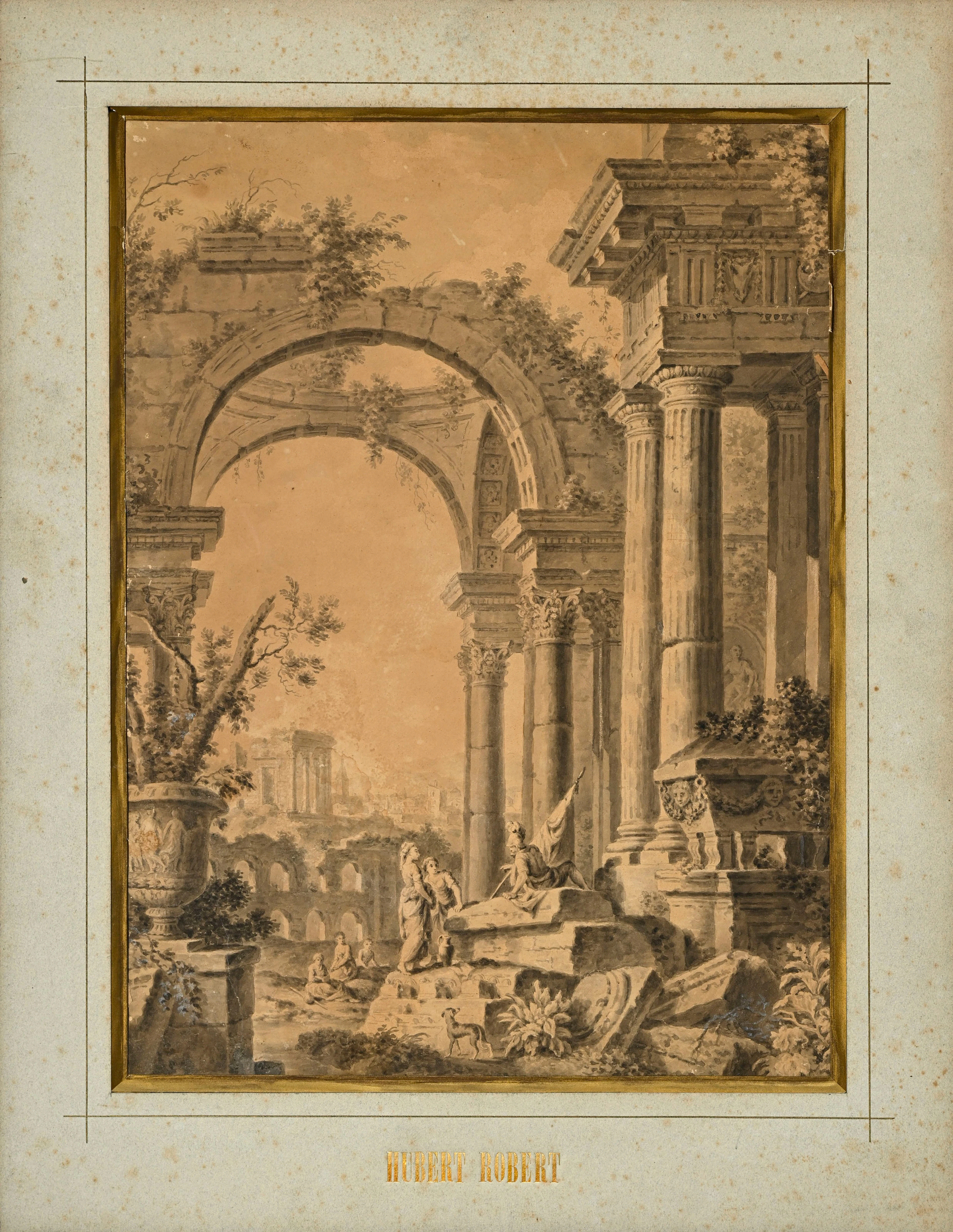Antonio Zucchi (1726-1795), attribué à, Ruines de temple animées