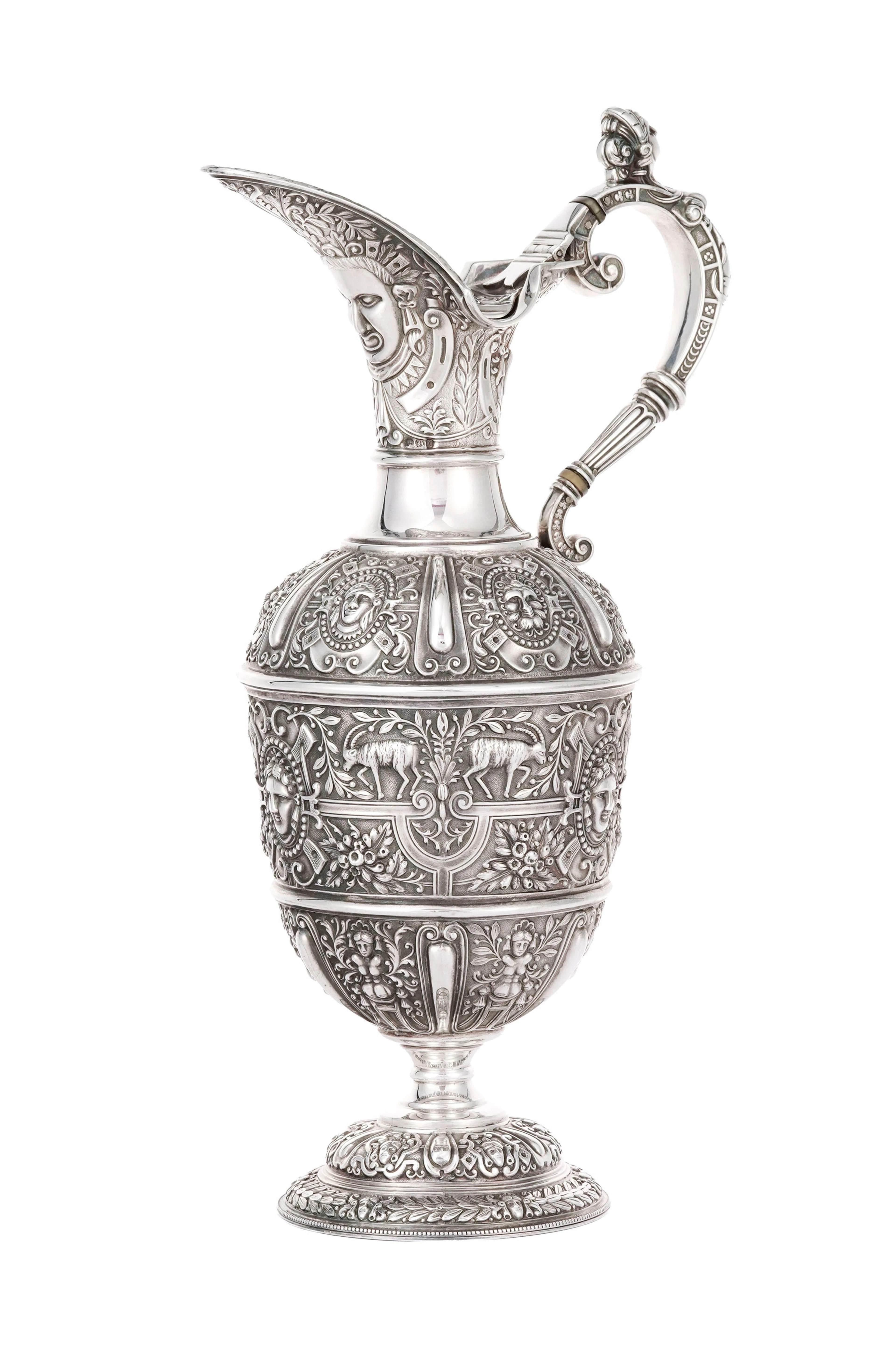 Aiguière historiciste d'époque Victorienne en argent, par James Dixon