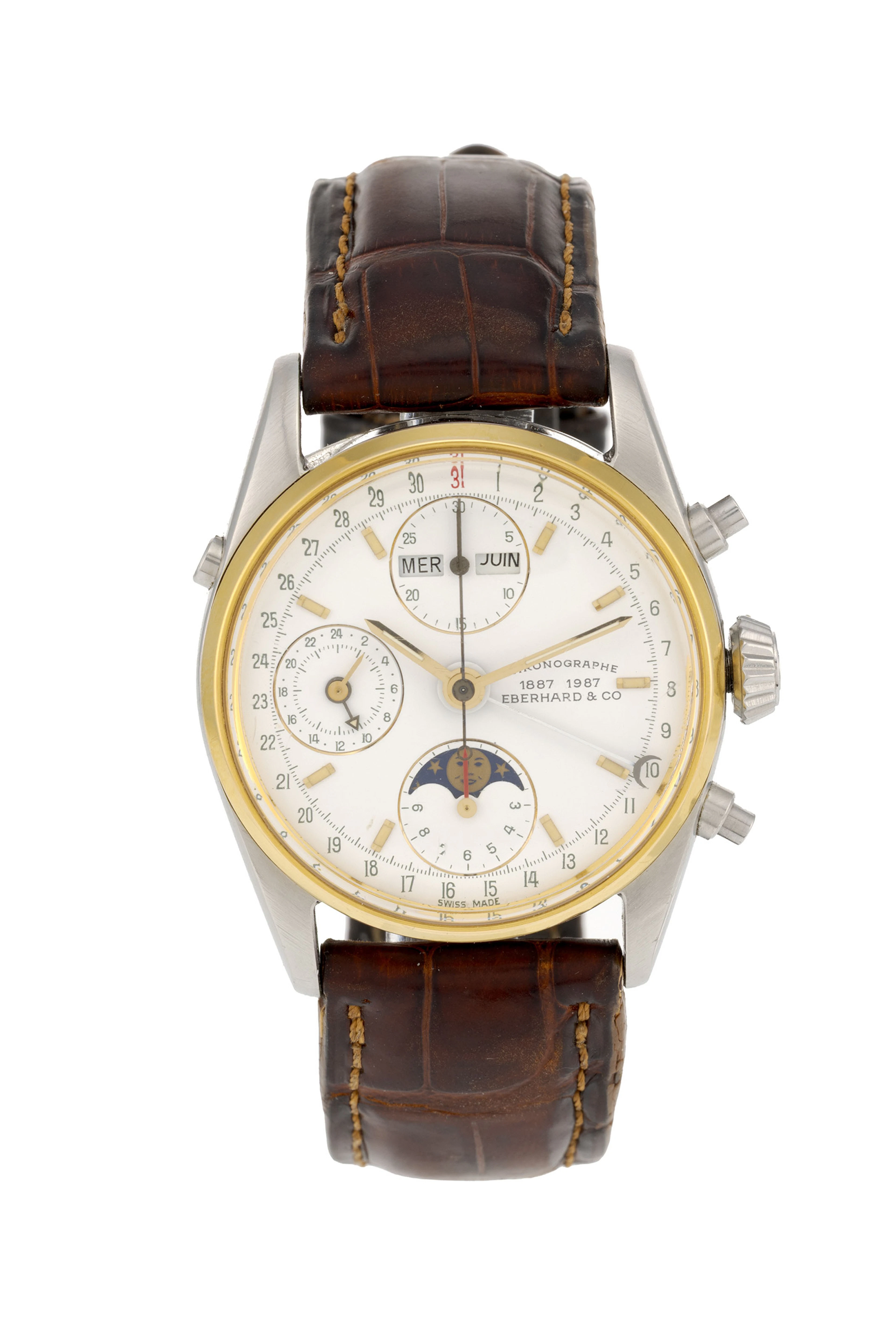 Eberhard & Co, Navy Master, montre chronographe en acier bicolore