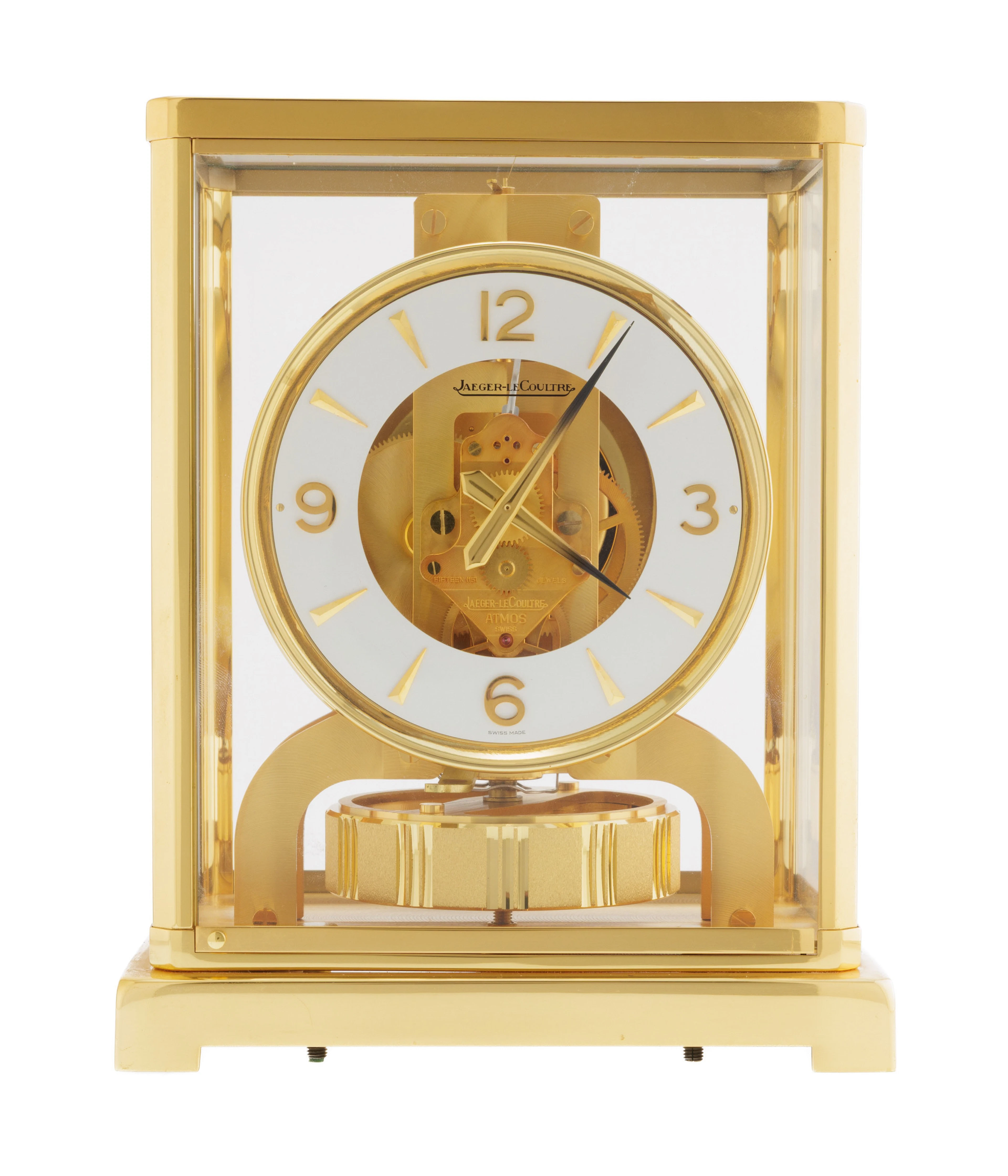 Jaeger-LeCoultre, Atmos, pendulette cabinet en métal doré Mouvement:
