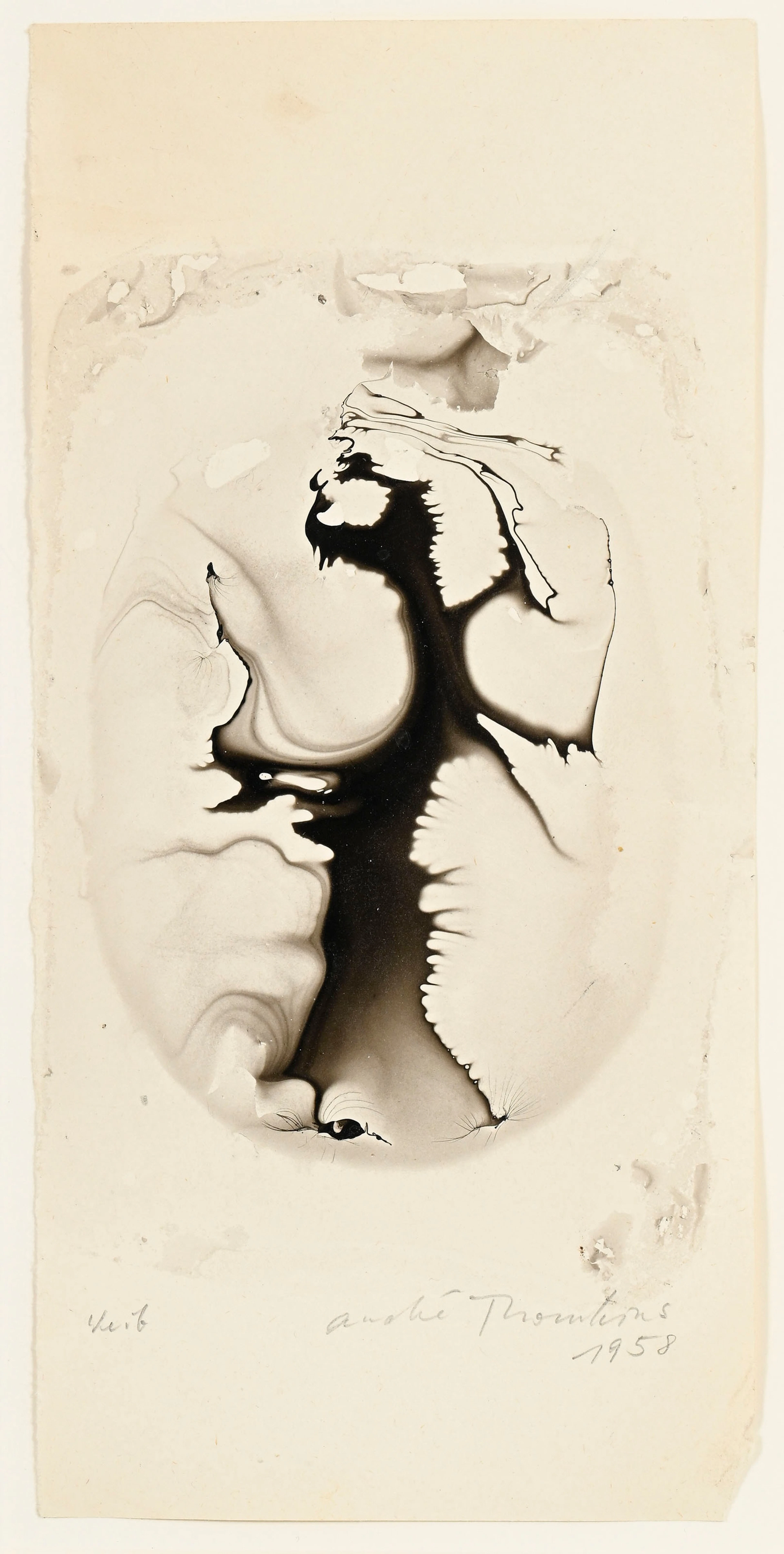 André Thomkins (1930-1985), "Weib", 1958, laque sur papier, signée
