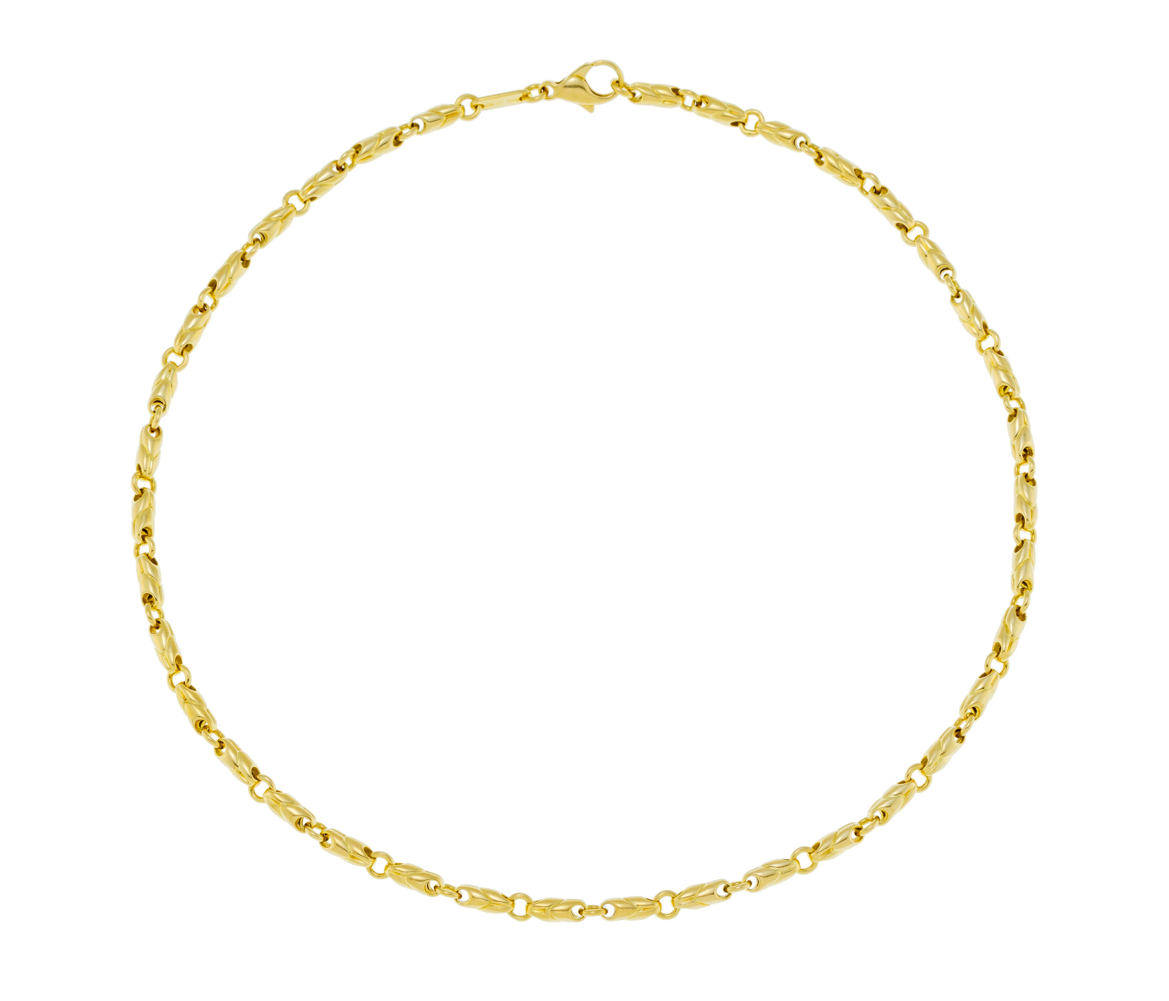 Bulgari, collier or 750 à maille fantaisie, signé, long. 39.5 cm, 24g