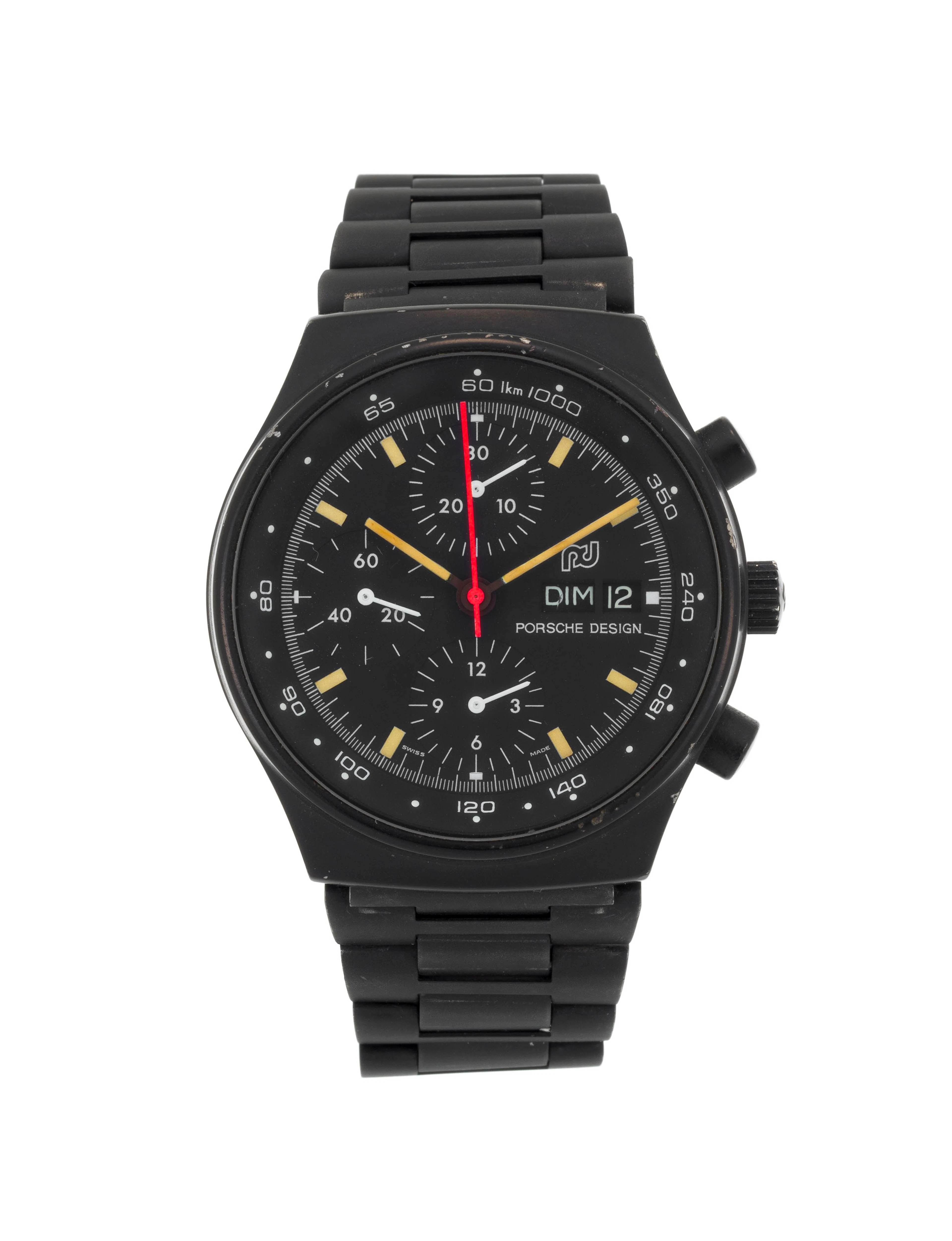 Porsche Design et Orfina, montre-bracelet chronographe en acier avec