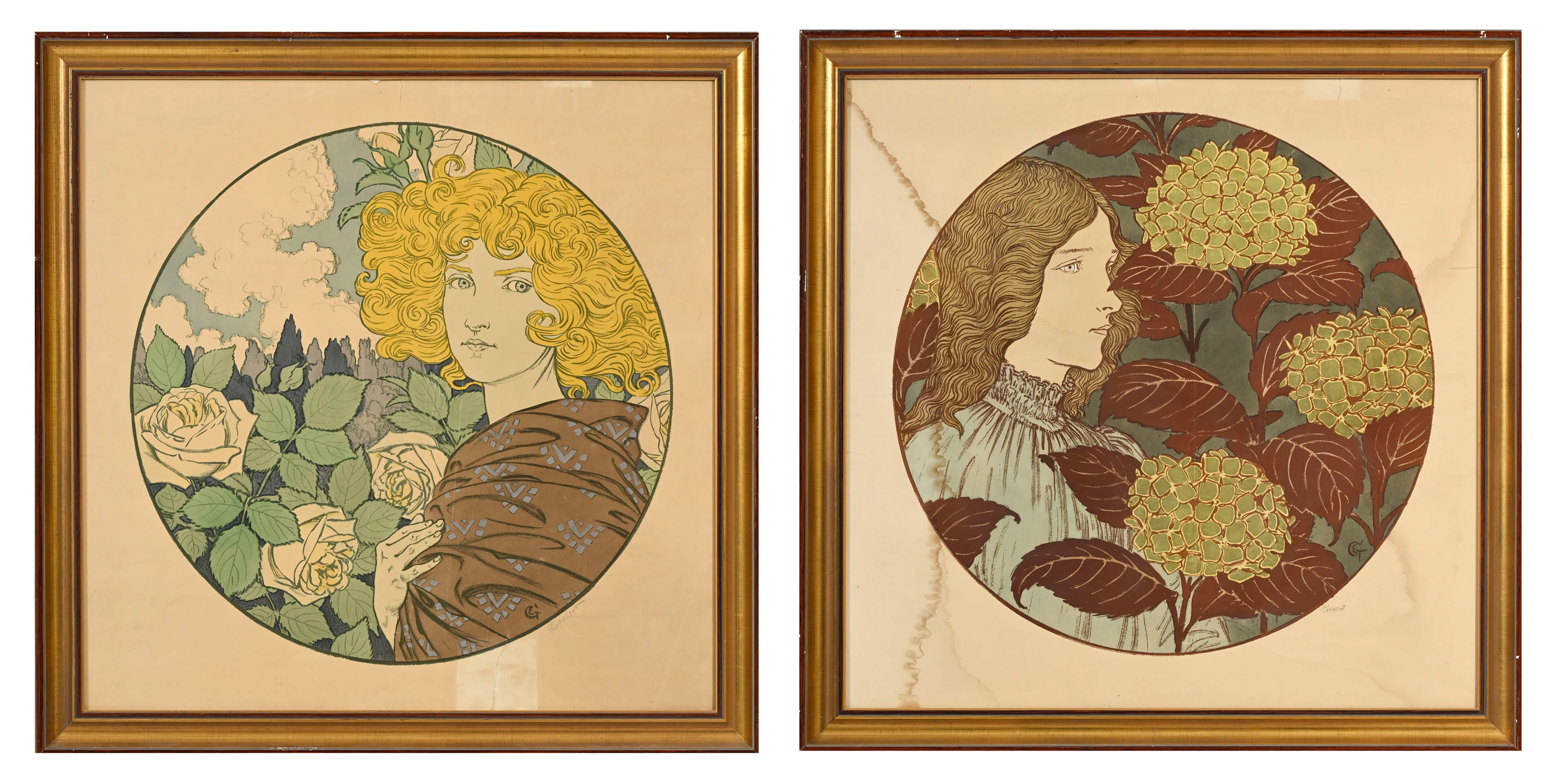 Eugène Samuel Grasset (1845-1917), d'après, "Jalousie" et "Froideur"