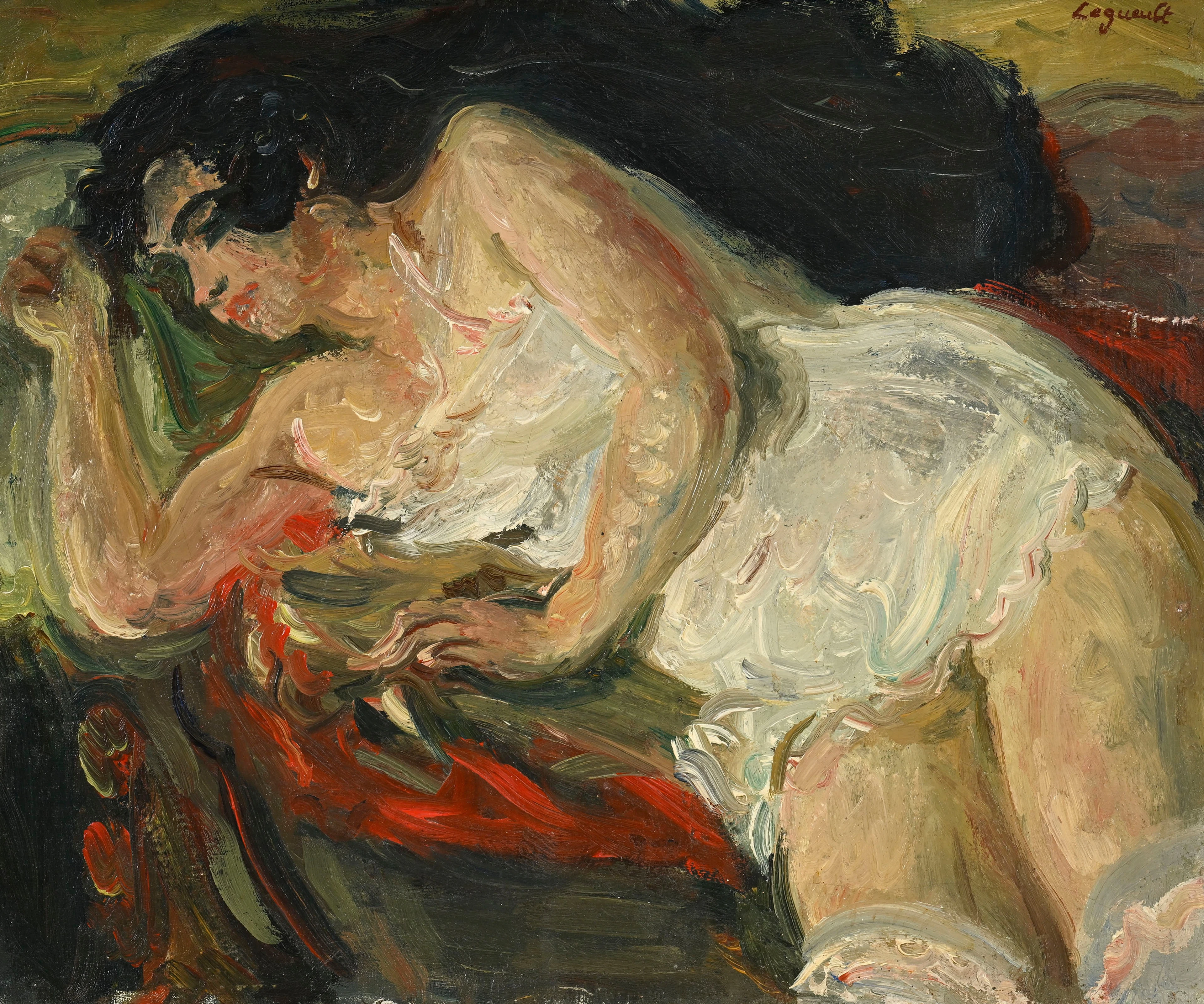 Raymond Legueult (1898-1971), Femme allongée, huile sur toile, signée