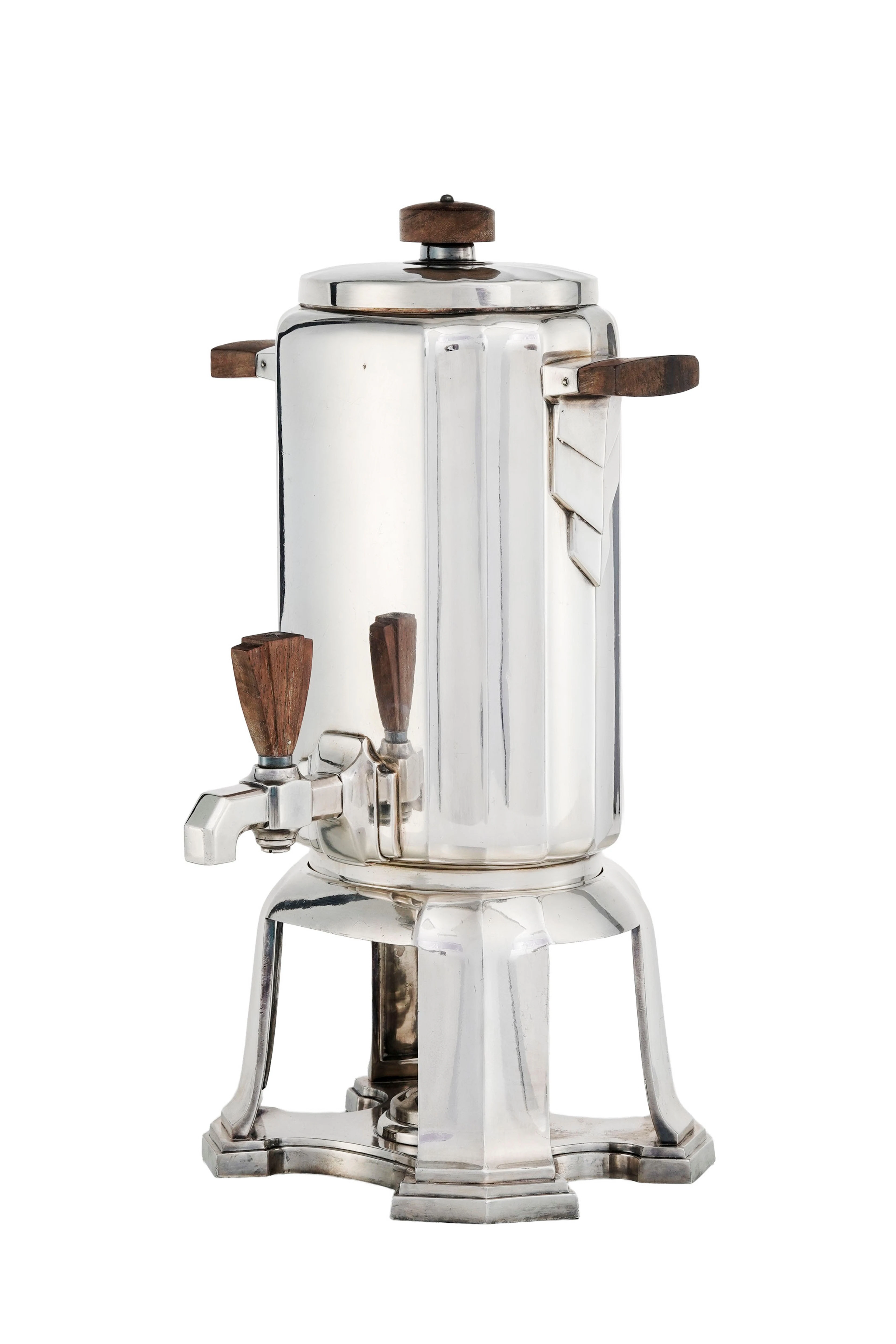 Samovar Art Déco en métal argenté Gallia, France, XXe s., les anses