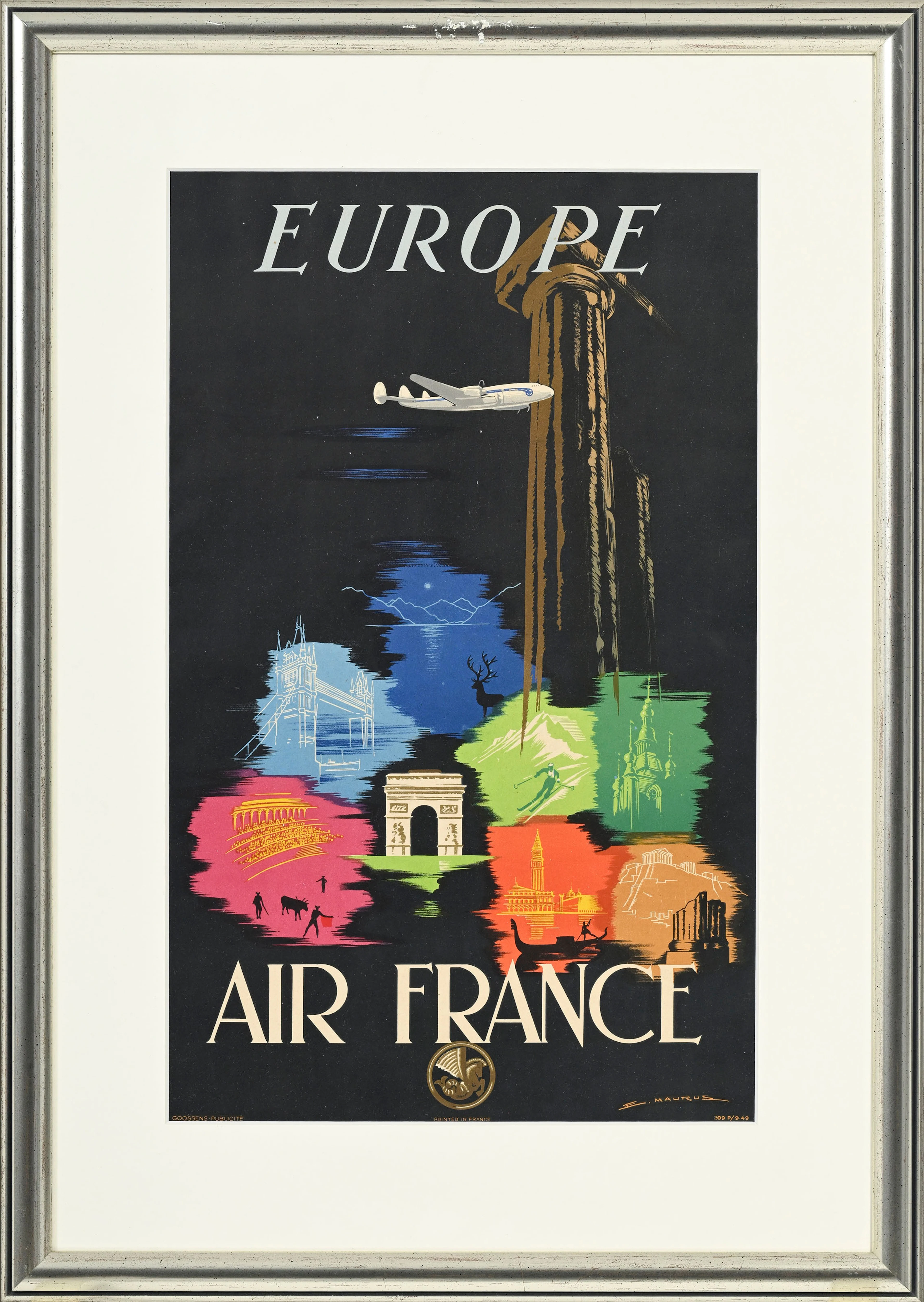 Edmond Maurus (1903-1977), Air France, Europe, circa 1949, Goosens
