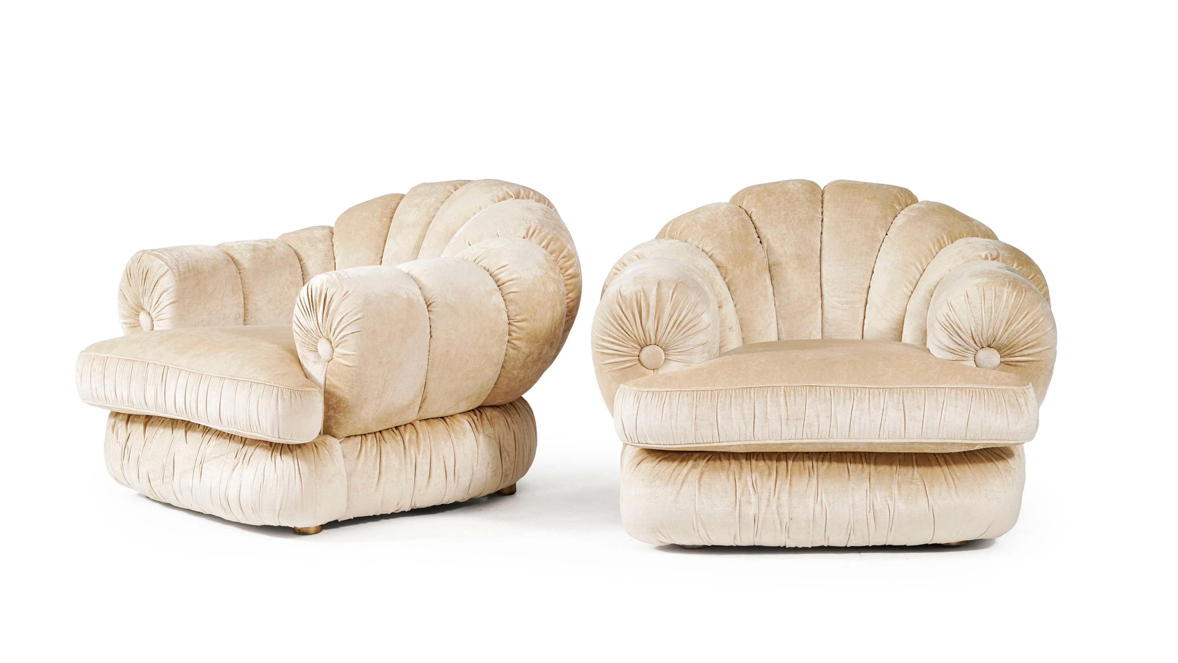 Paire de fauteuils attribués à Marzio Cecchi, circa 1970, en velours