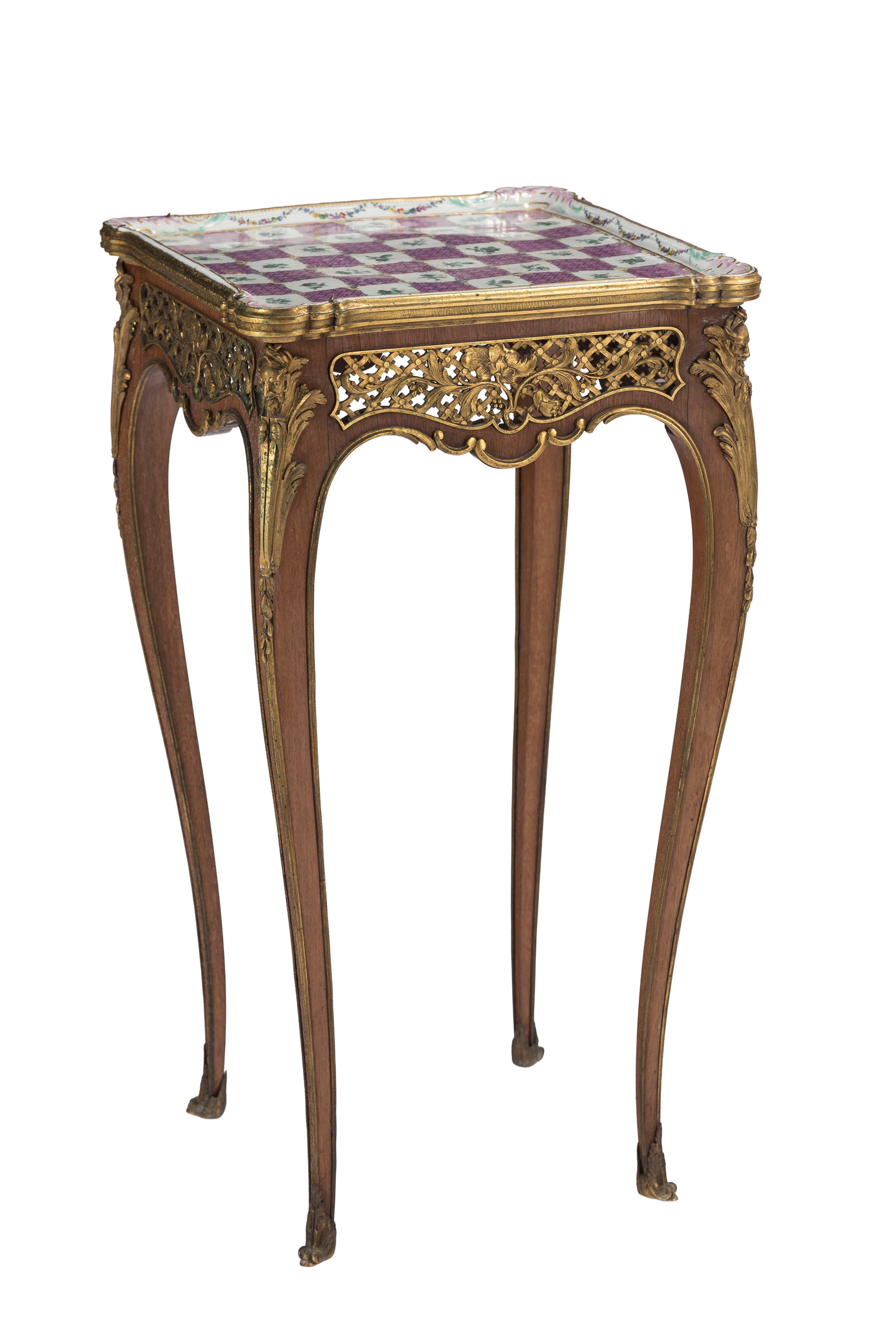 Table d'appoint de style Louis XV, fin XIXe s., en placage de palissandre