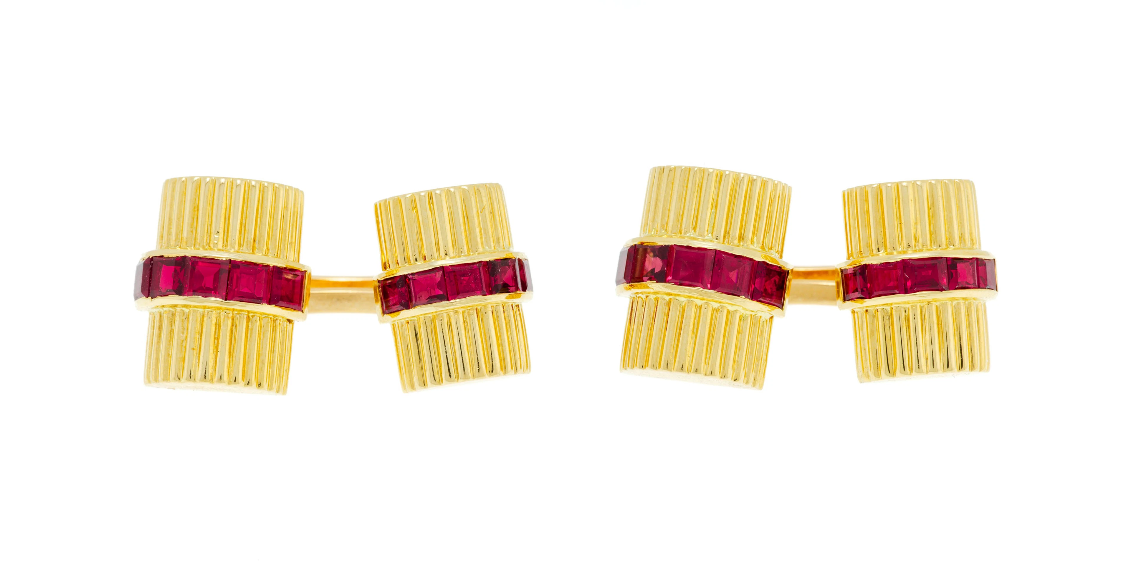 Van Cleef & Arpels, paire de boutons de manchette années 1940-50 en