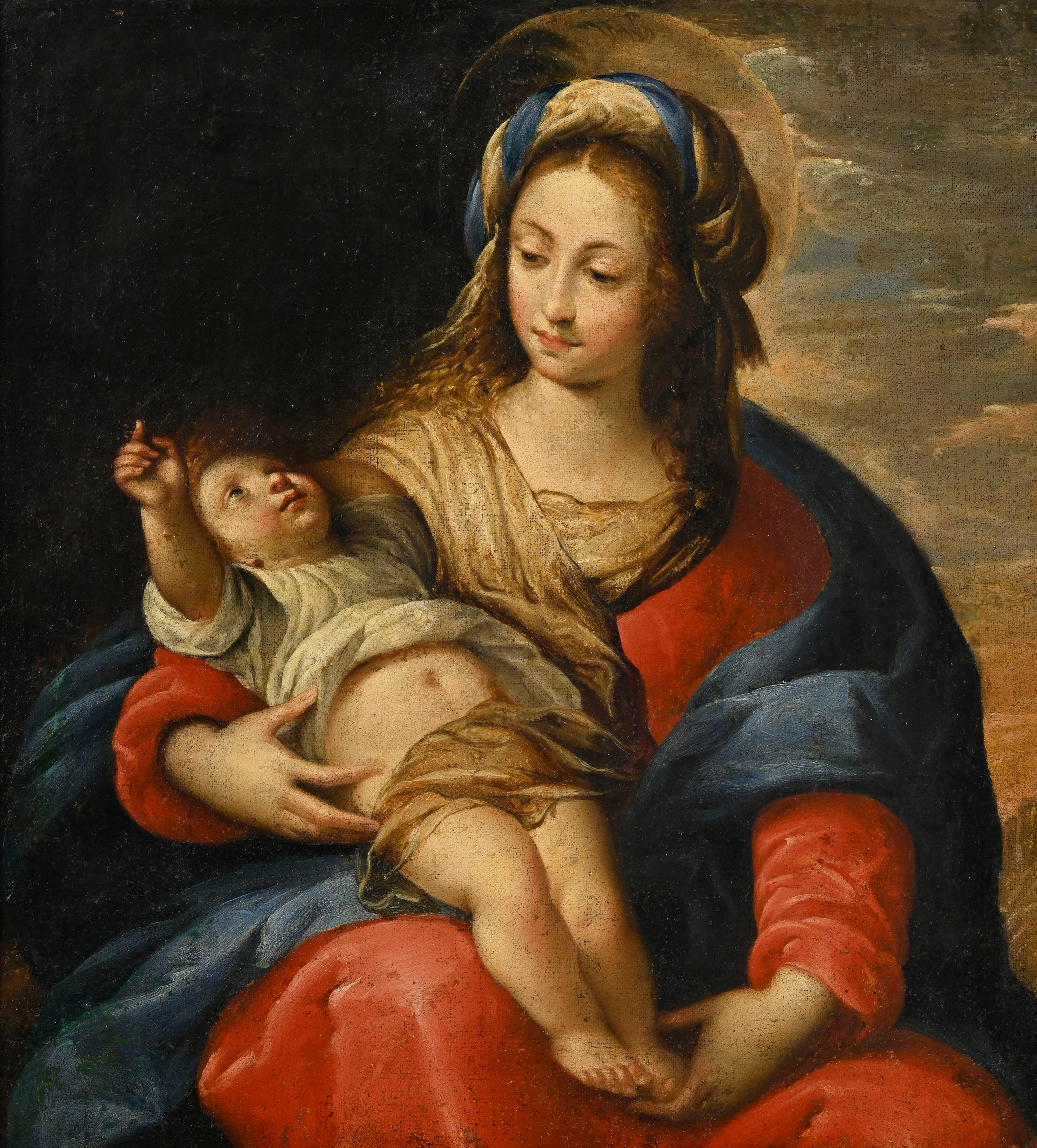 Giuseppe Nuvolone (1619-1703), suiveur de, Vierge à l'enfant, XVII