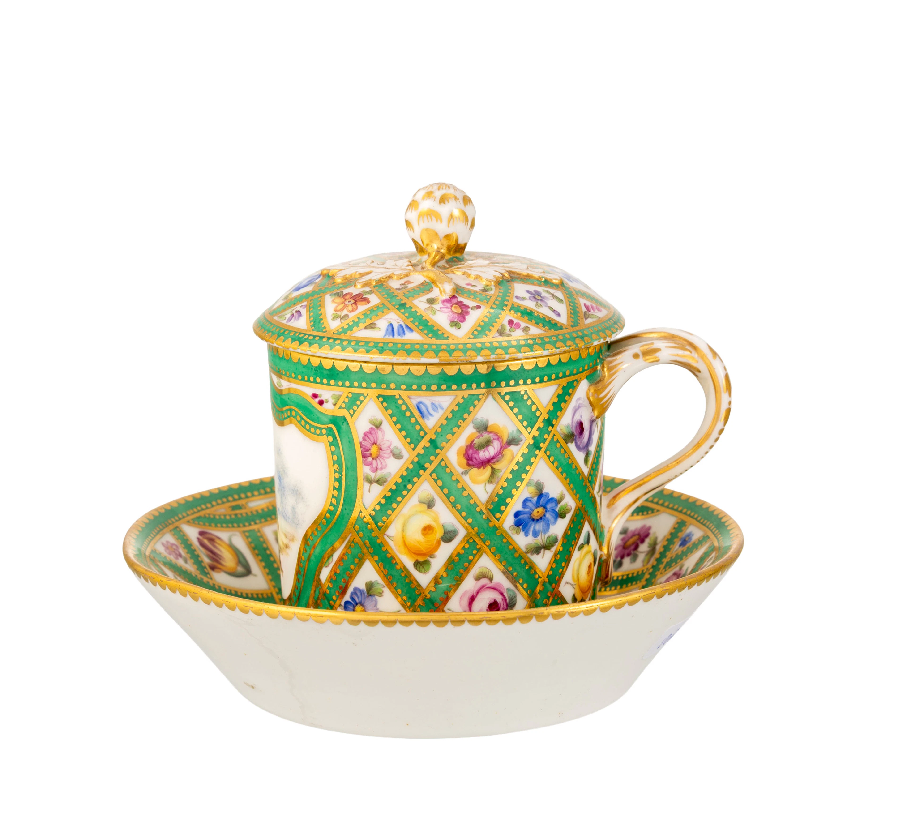 Sèvres dans le goût de. Ensemble d'1 tasse litron et soucoupe et 1