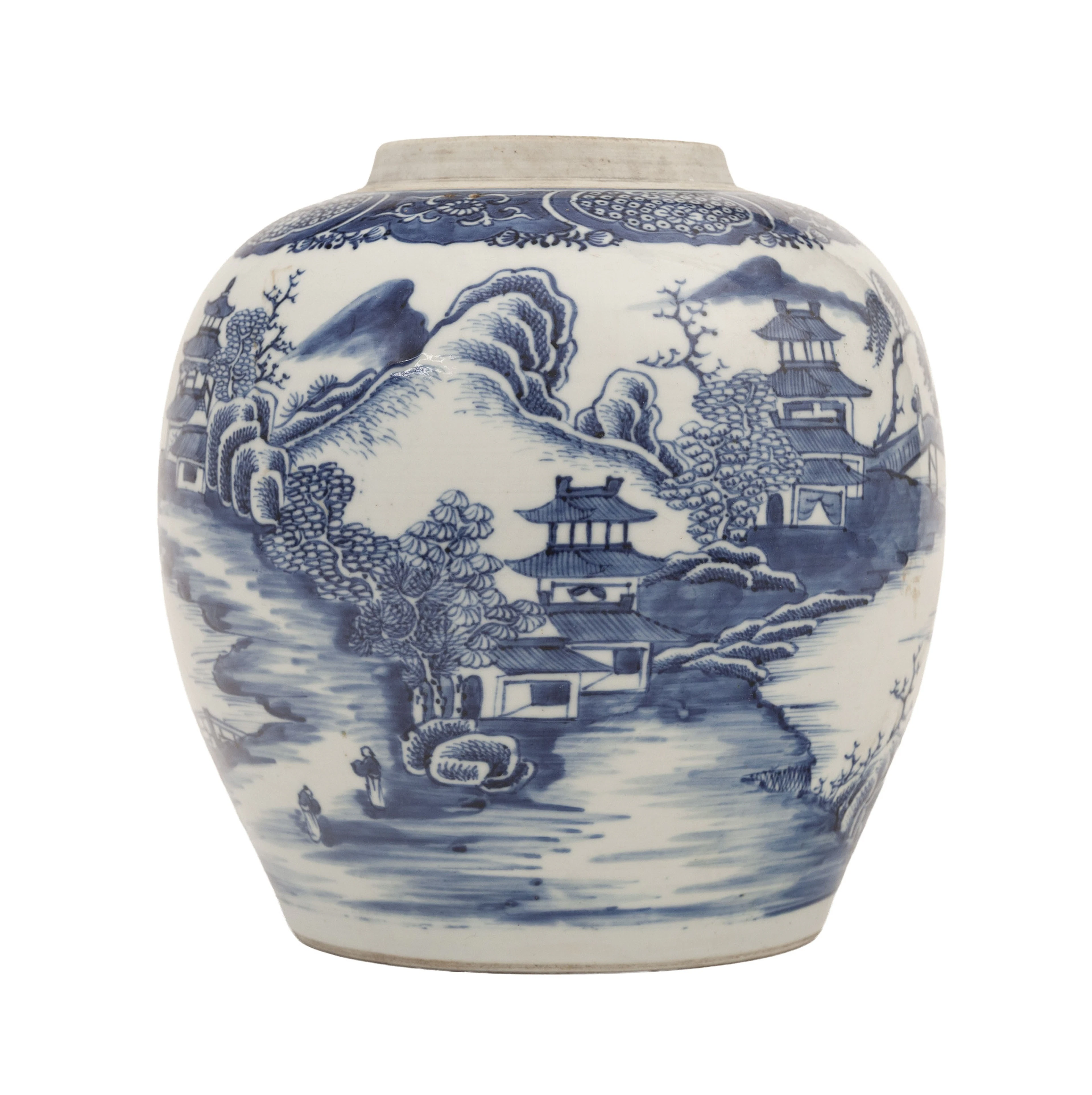 Pot à gingembre en porcelaine, Chine, dynastie Qing, décor en bleu