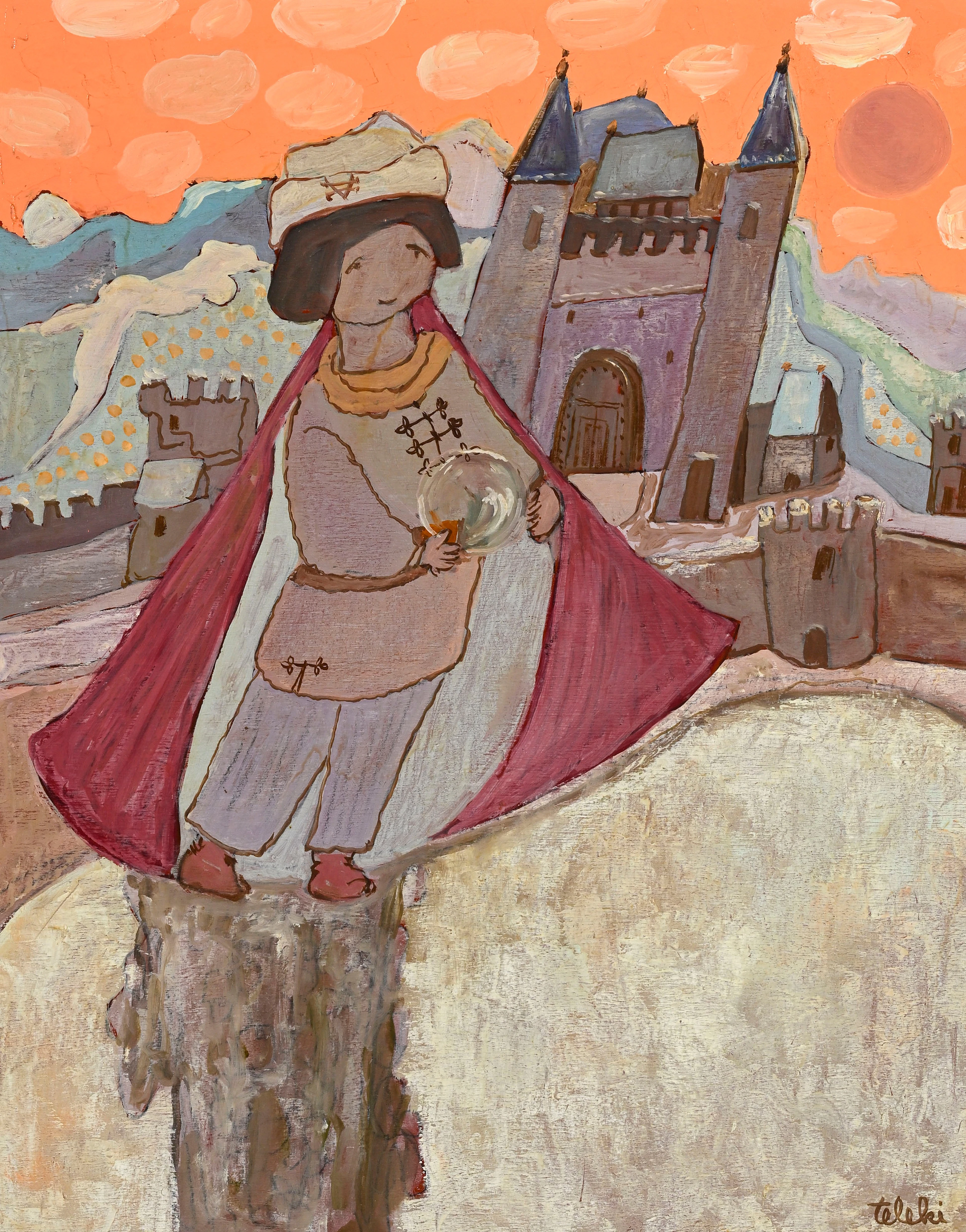 André Teleki (1928-1999), "L'avenir", 1984, huile sur panneau, signée
