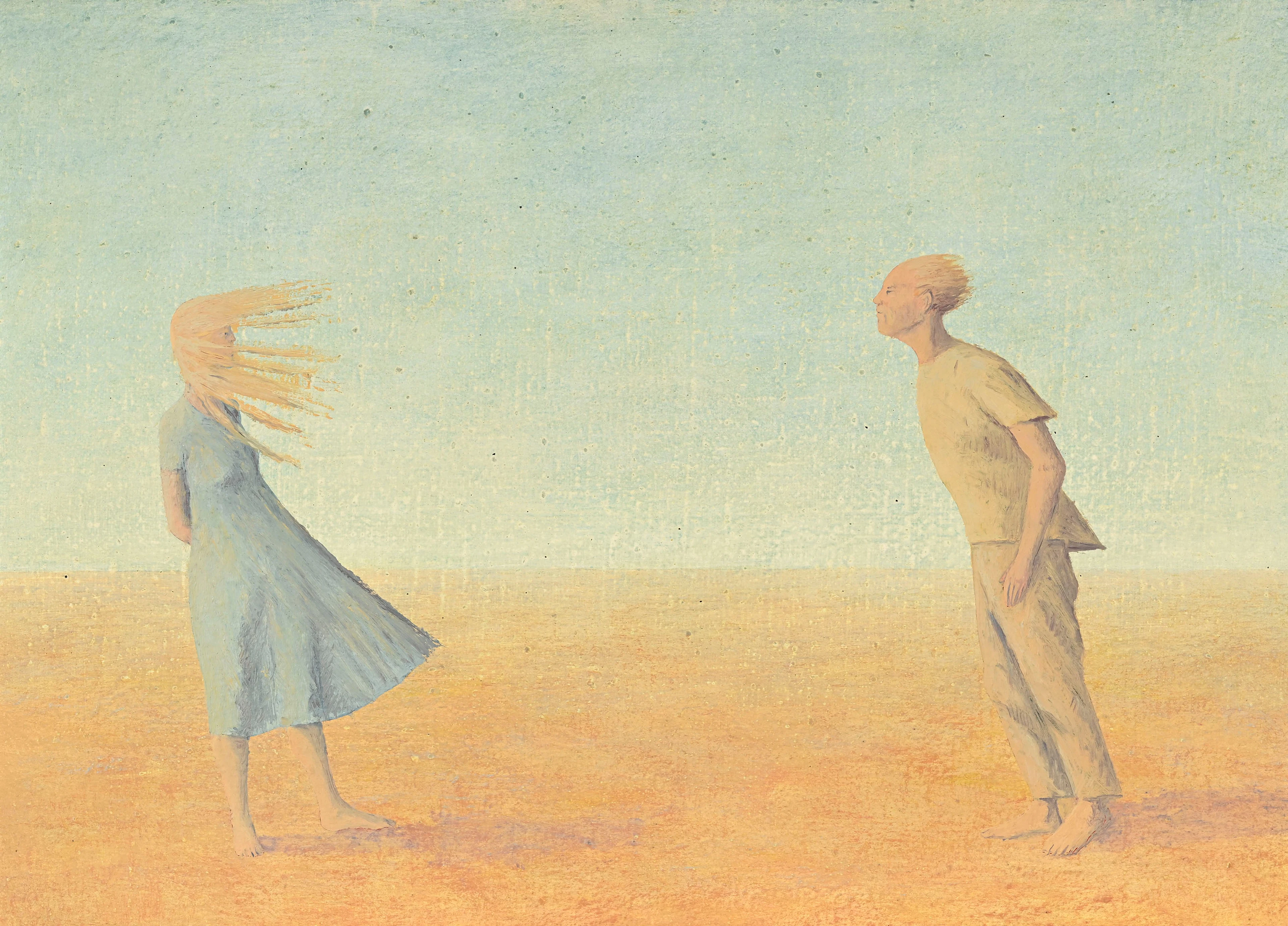 Mikolaj Kasprzyk (1953), “Wiatr”, 1995, huile sur toile, signée, datée