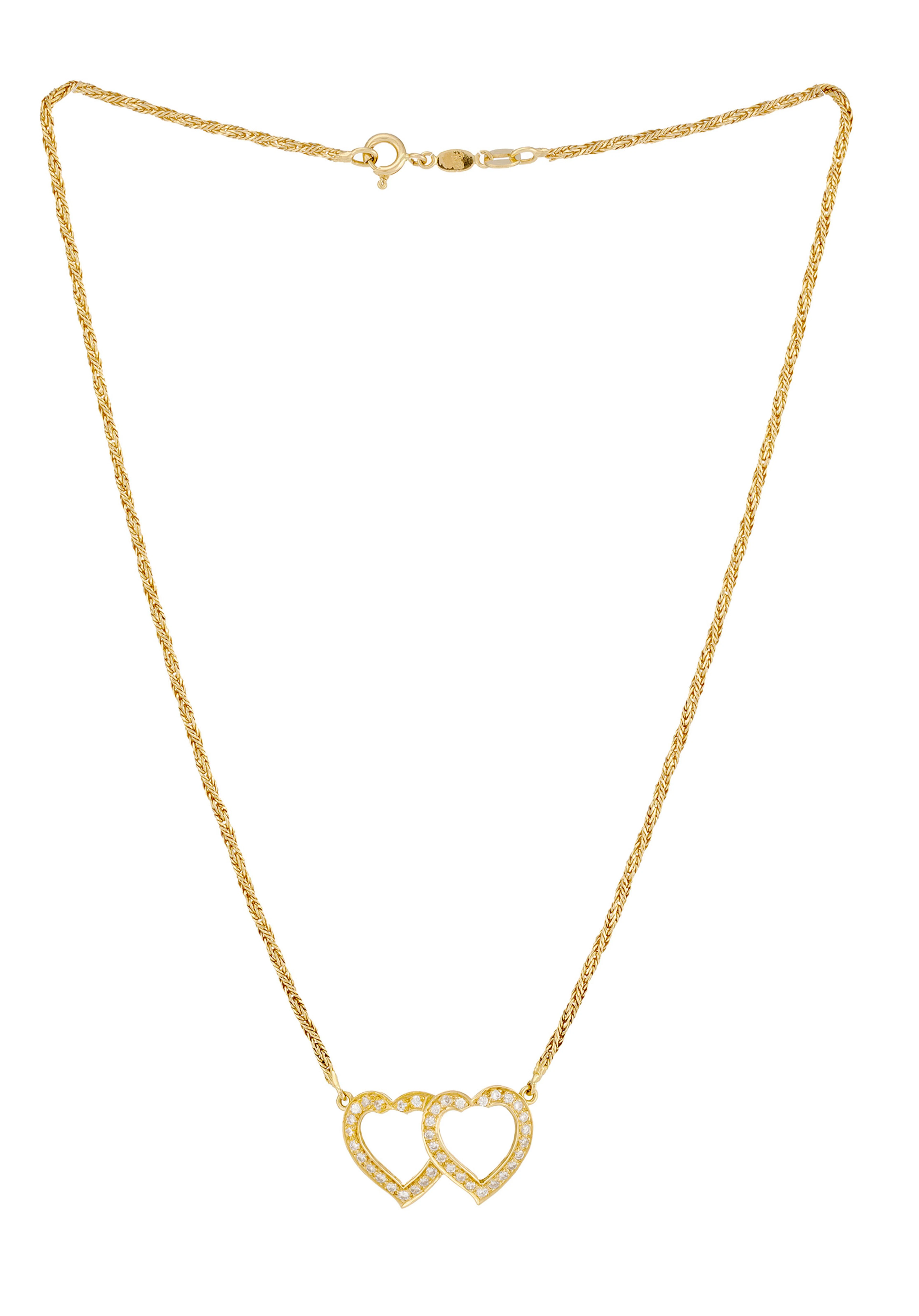 Collier or 750, chaîne à maille corde retenant un motif central en