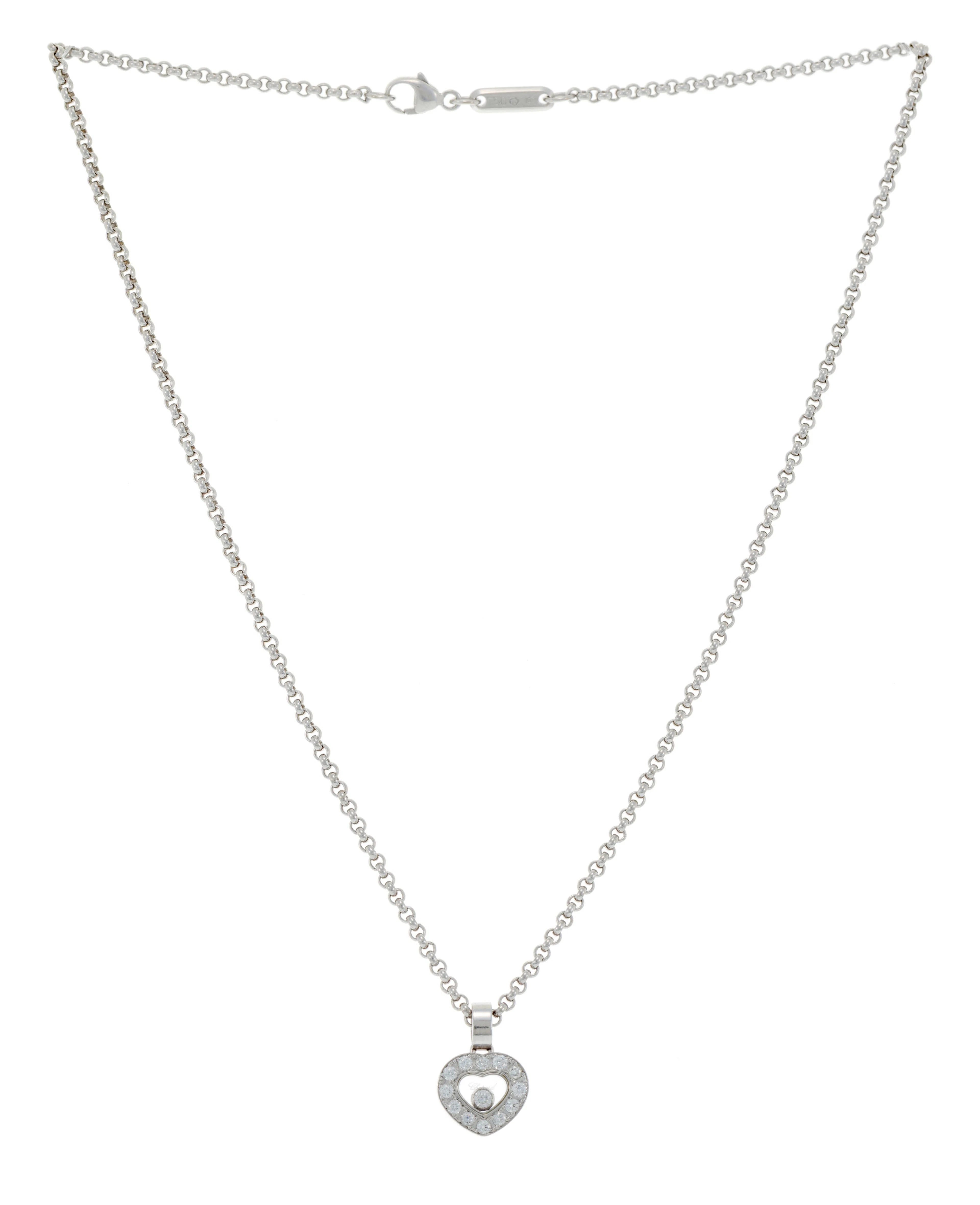 Chopard, Happy Diamonds, pendentif cœur or gris 760 serti de diamants