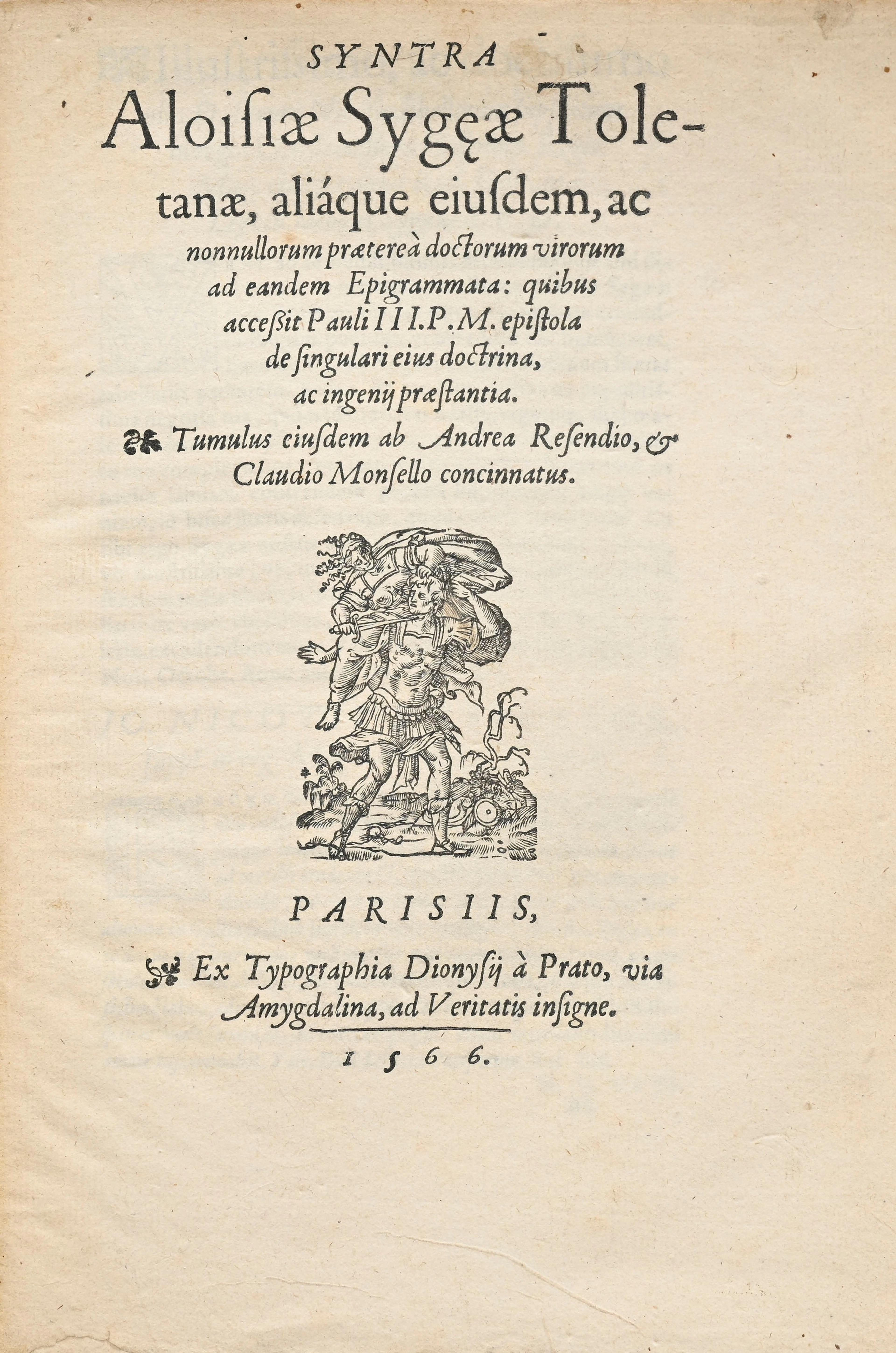 SIGEA DE VELASCO (Luisa). Syntra Aloisiae Sygeae Toletanae... Paris