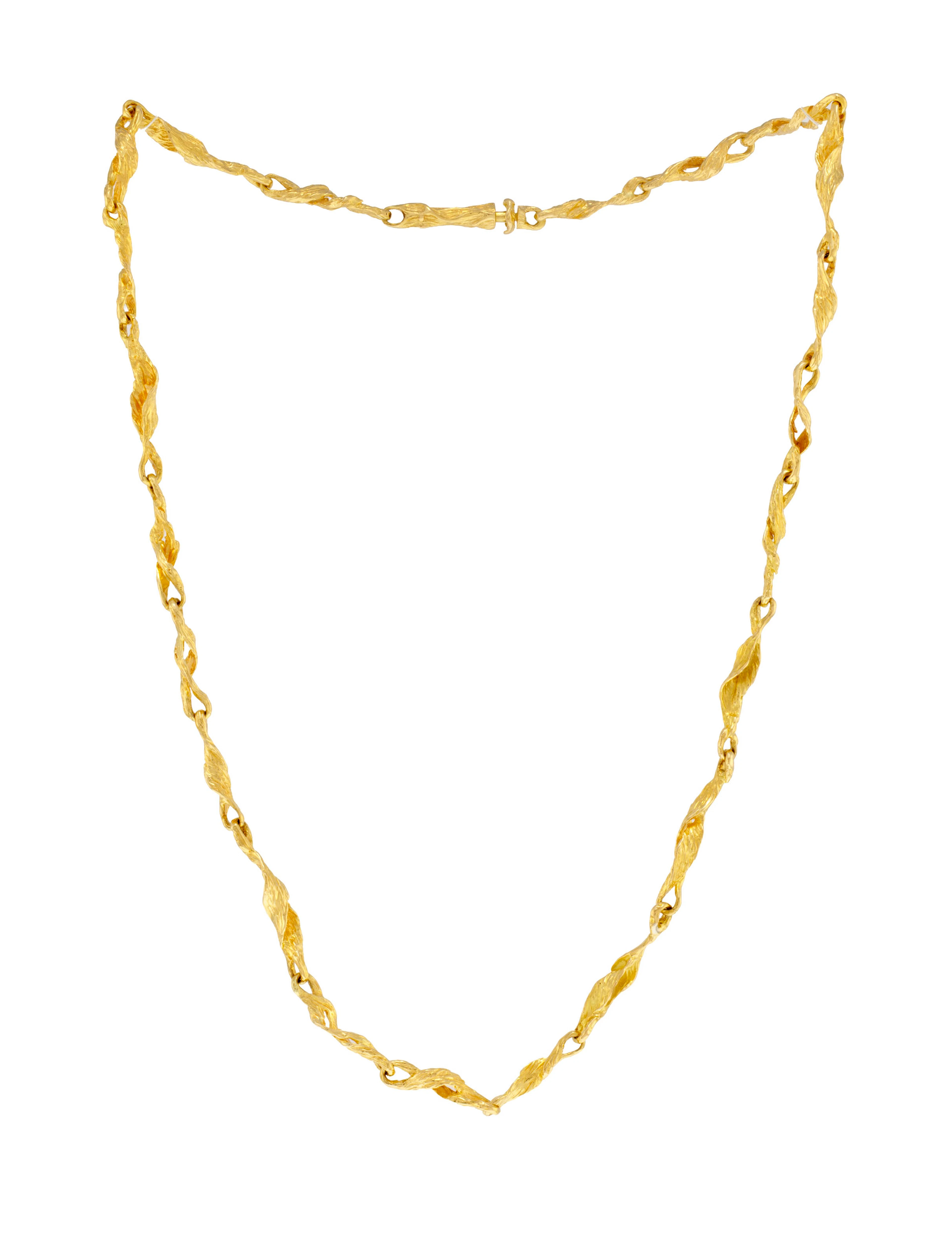 Gilbert Albert, collier or 750 froissé, signé, long. 46 cm, 22g